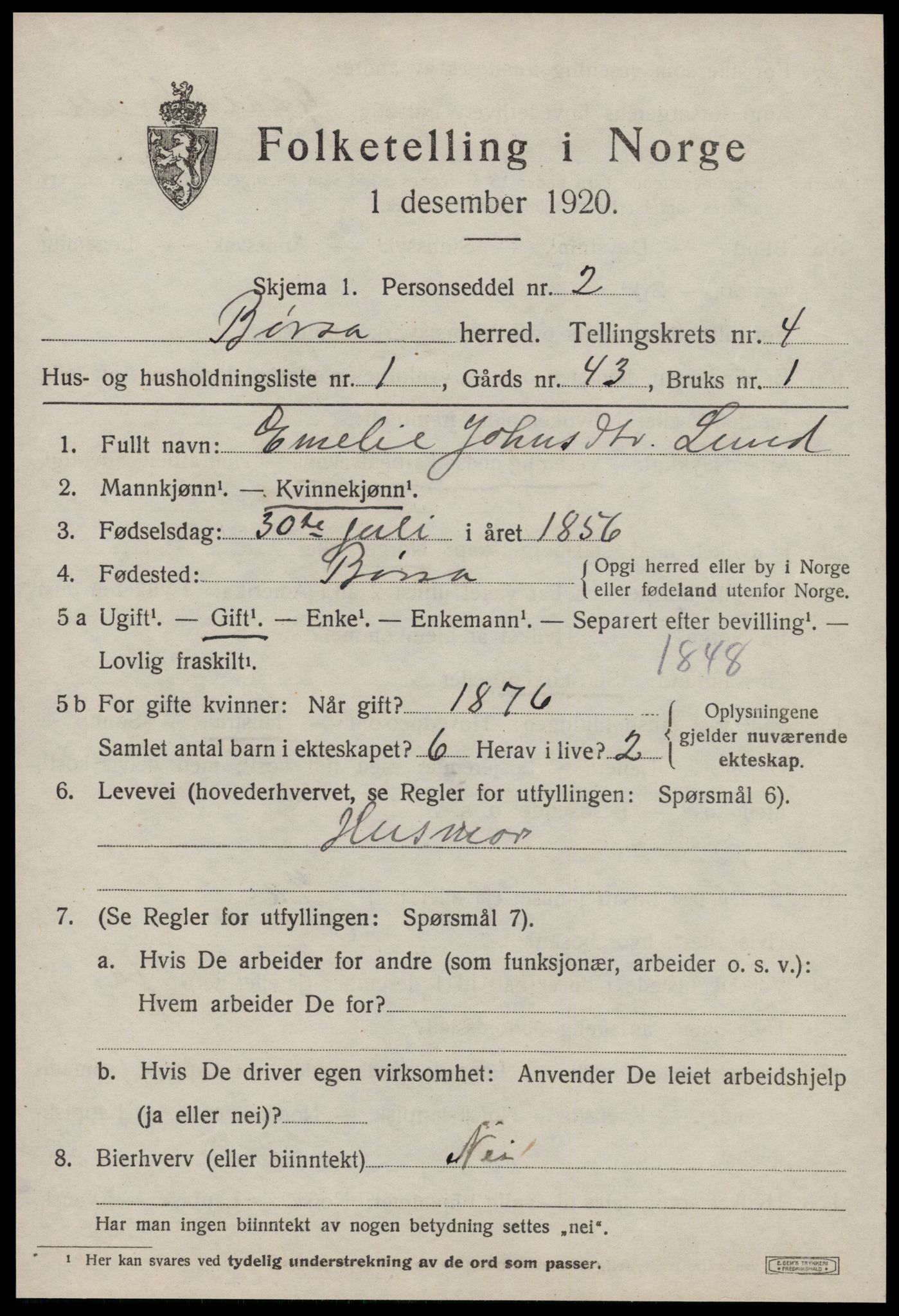 SAT, 1920 census for Børsa, 1920, p. 2531