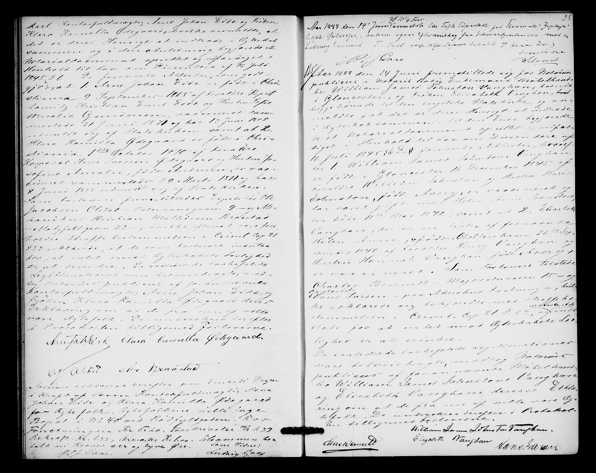 Oslo byfogd avd. I, AV/SAO-A-10220/L/Lb/Lba/L0006: Notarialprotokoll, rekke I, 1888-1890, p. 27b-28a