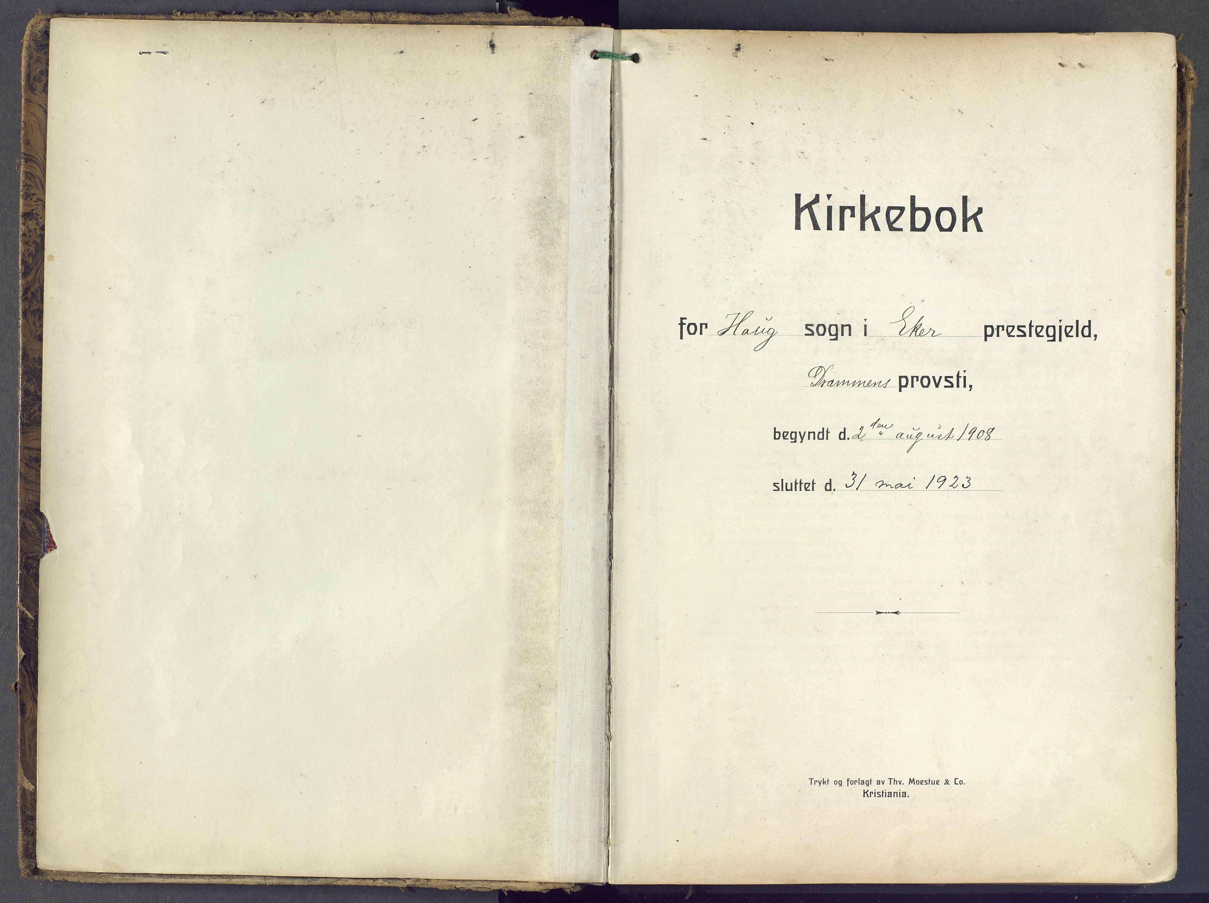 Eiker kirkebøker, AV/SAKO-A-4/F/Fb/L0009: Parish register (official) no. II 9, 1908-1923