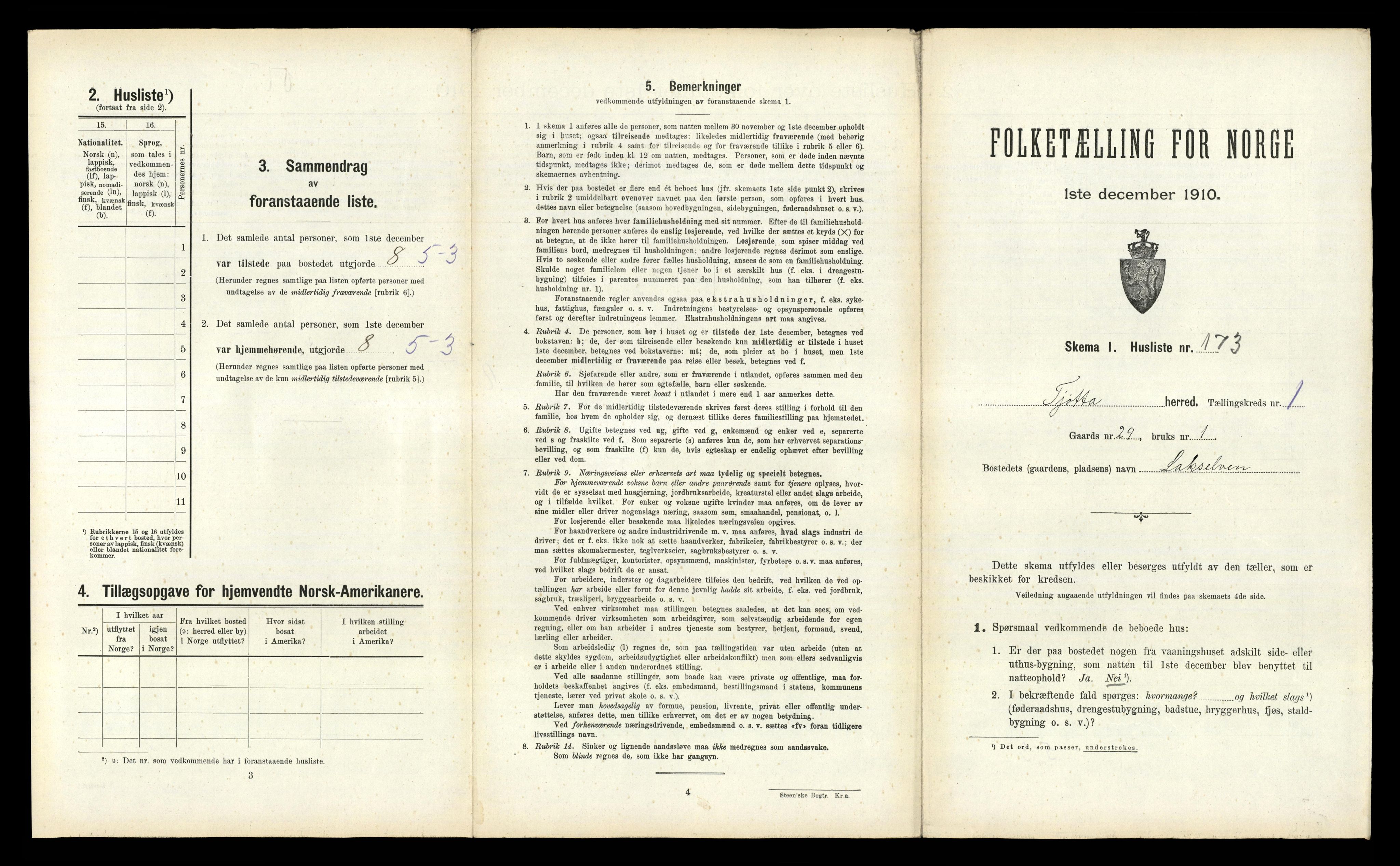 RA, 1910 census for Tjøtta, 1910, p. 375