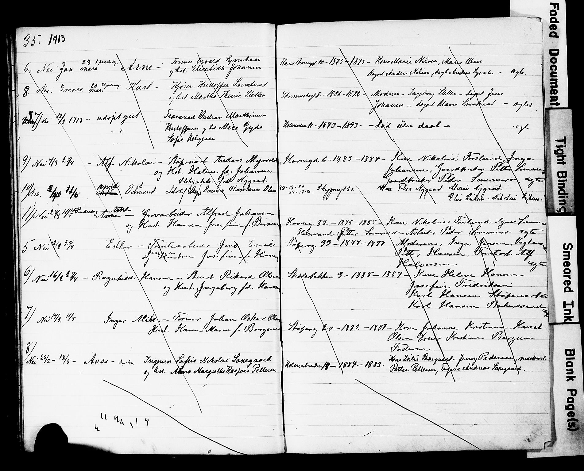 Strømsø kirkebøker, AV/SAKO-A-246/Y/Yb/L0002: Parish register draft no. II 2, 1907-1915, p. 35