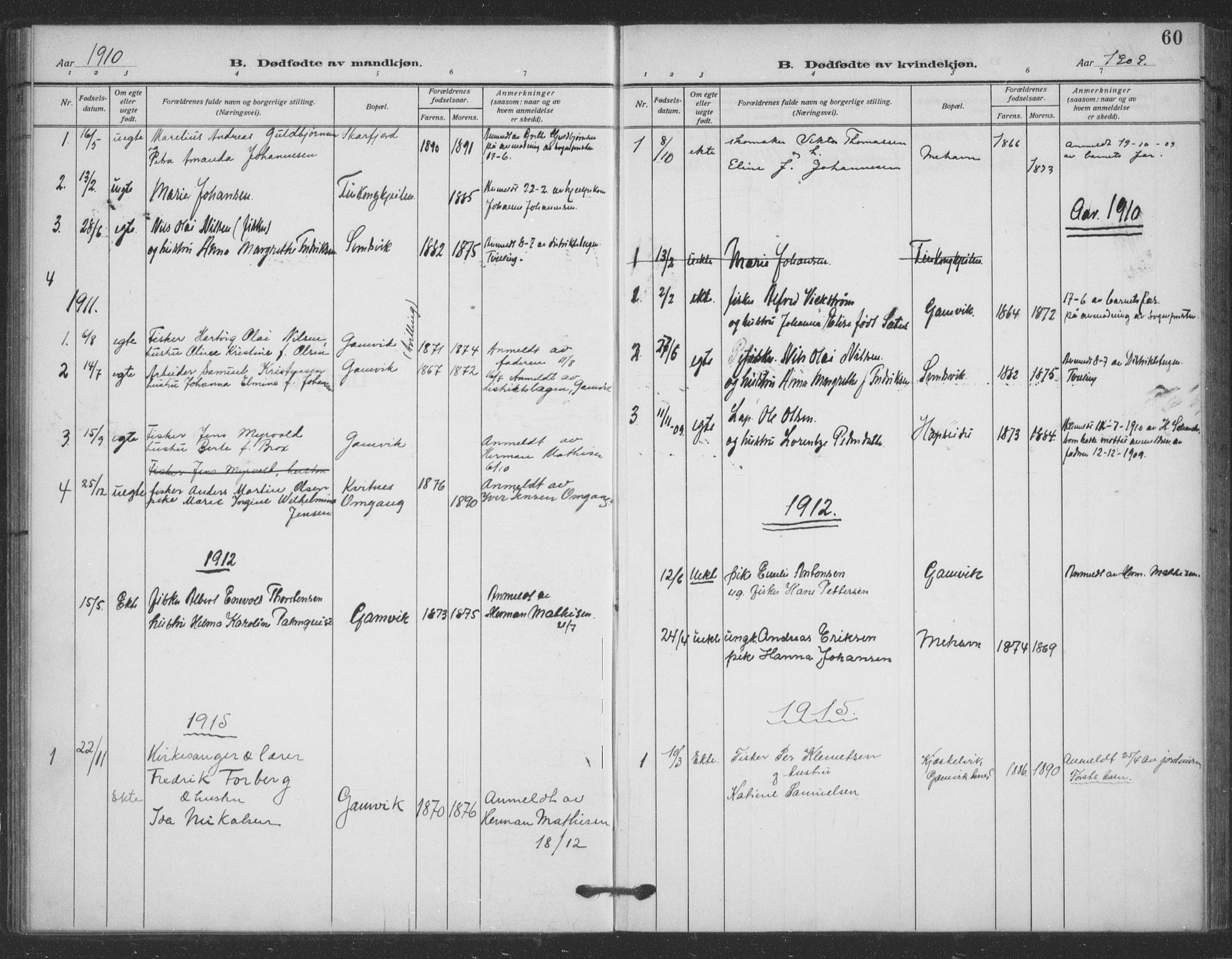 Tana sokneprestkontor, SATØ/S-1334/H/Ha/L0008kirke: Parish register (official) no. 8, 1908-1920, p. 60