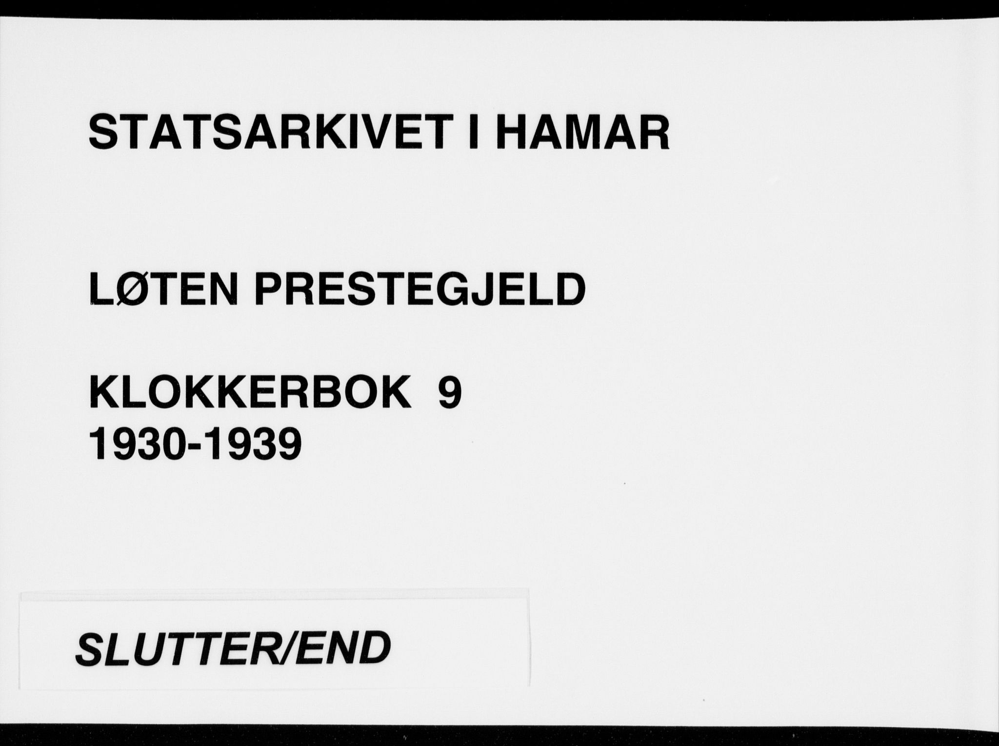 Løten prestekontor, SAH/PREST-022/L/La/L0009: Parish register (copy) no. 9, 1930-1939