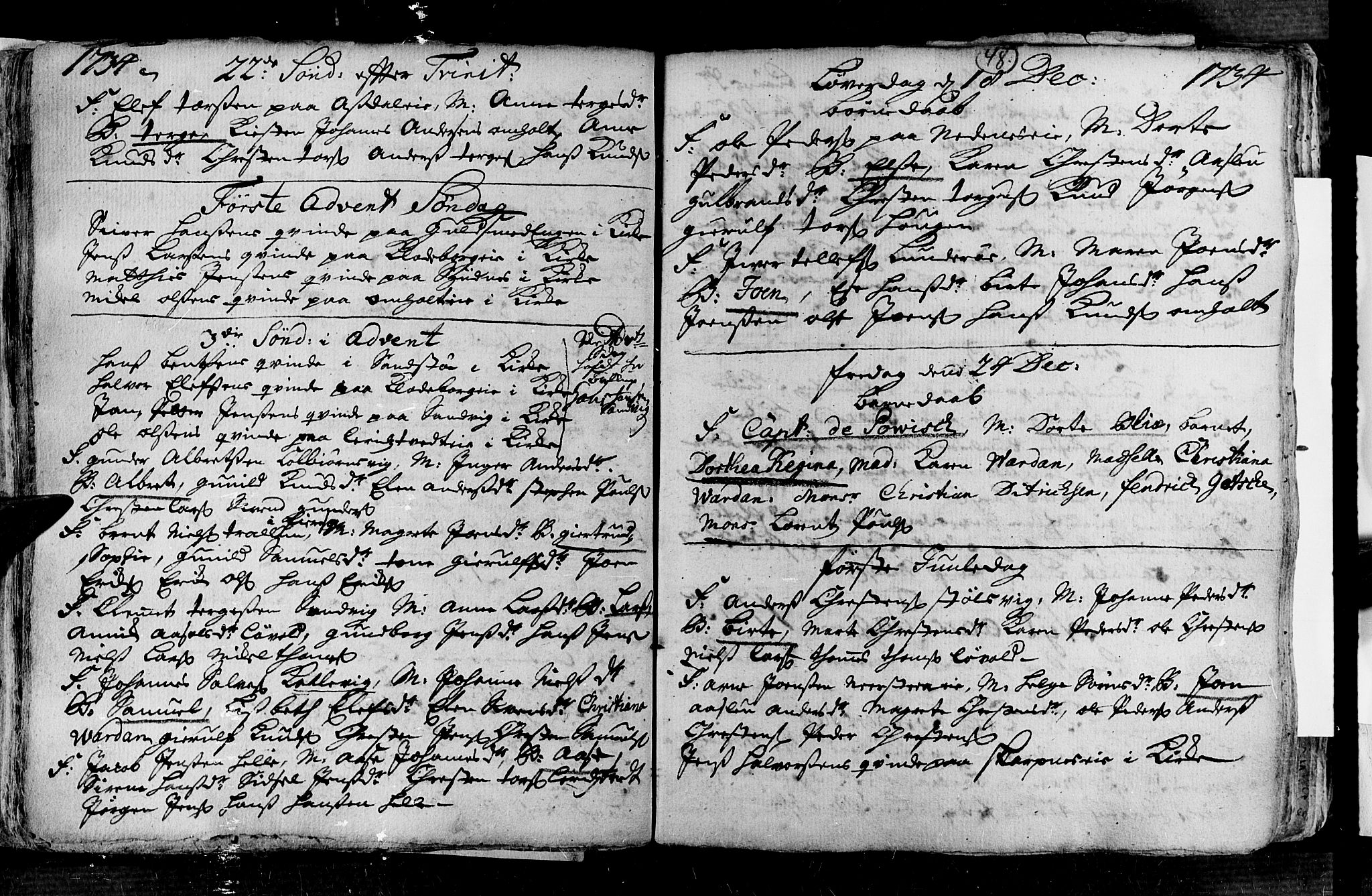 Øyestad sokneprestkontor, AV/SAK-1111-0049/F/Fa/L0004: Parish register (official) no. A 4, 1730-1750, p. 48