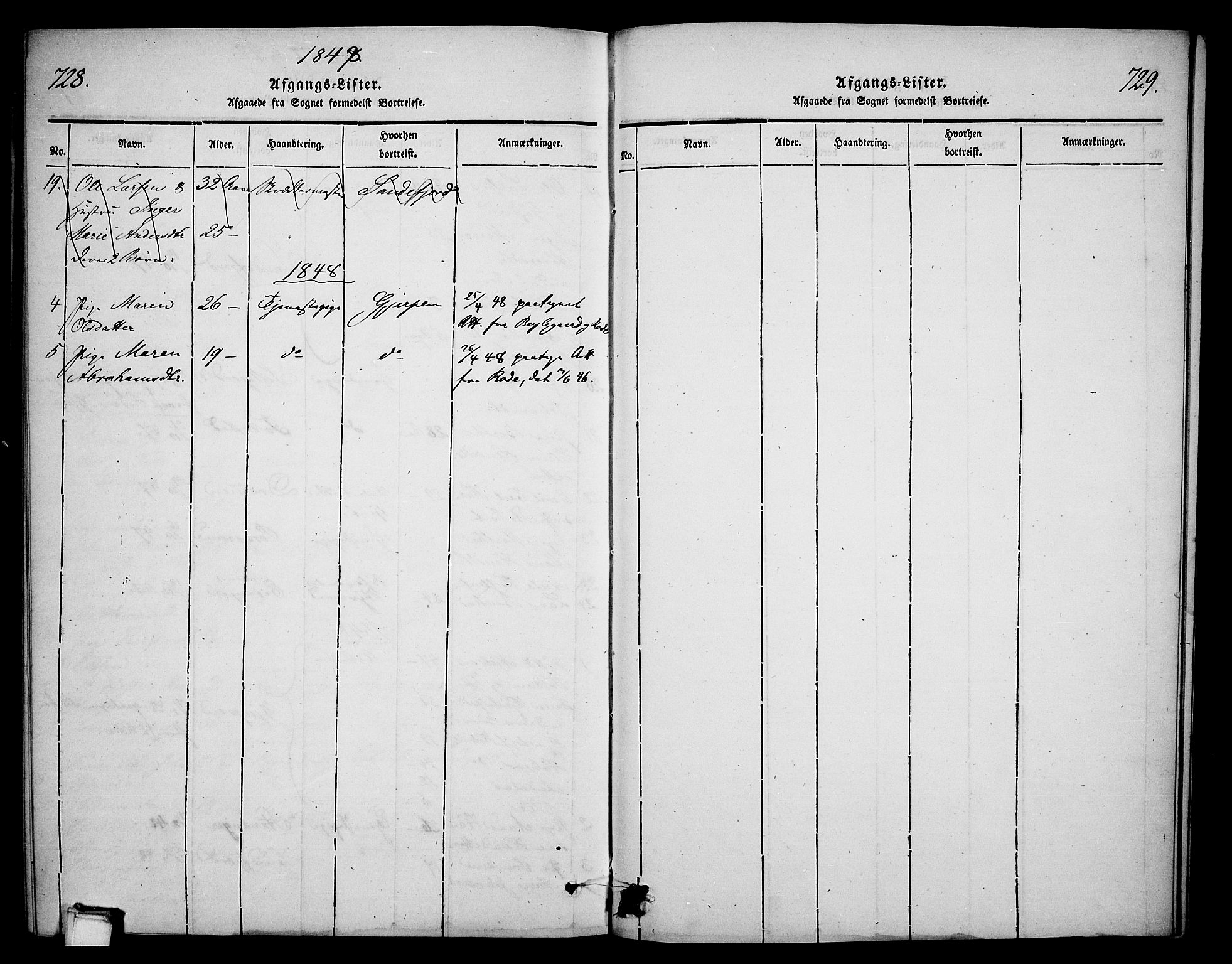 Skien kirkebøker, AV/SAKO-A-302/G/Ga/L0003: Parish register (copy) no. 3, 1843-1847, p. 728-729