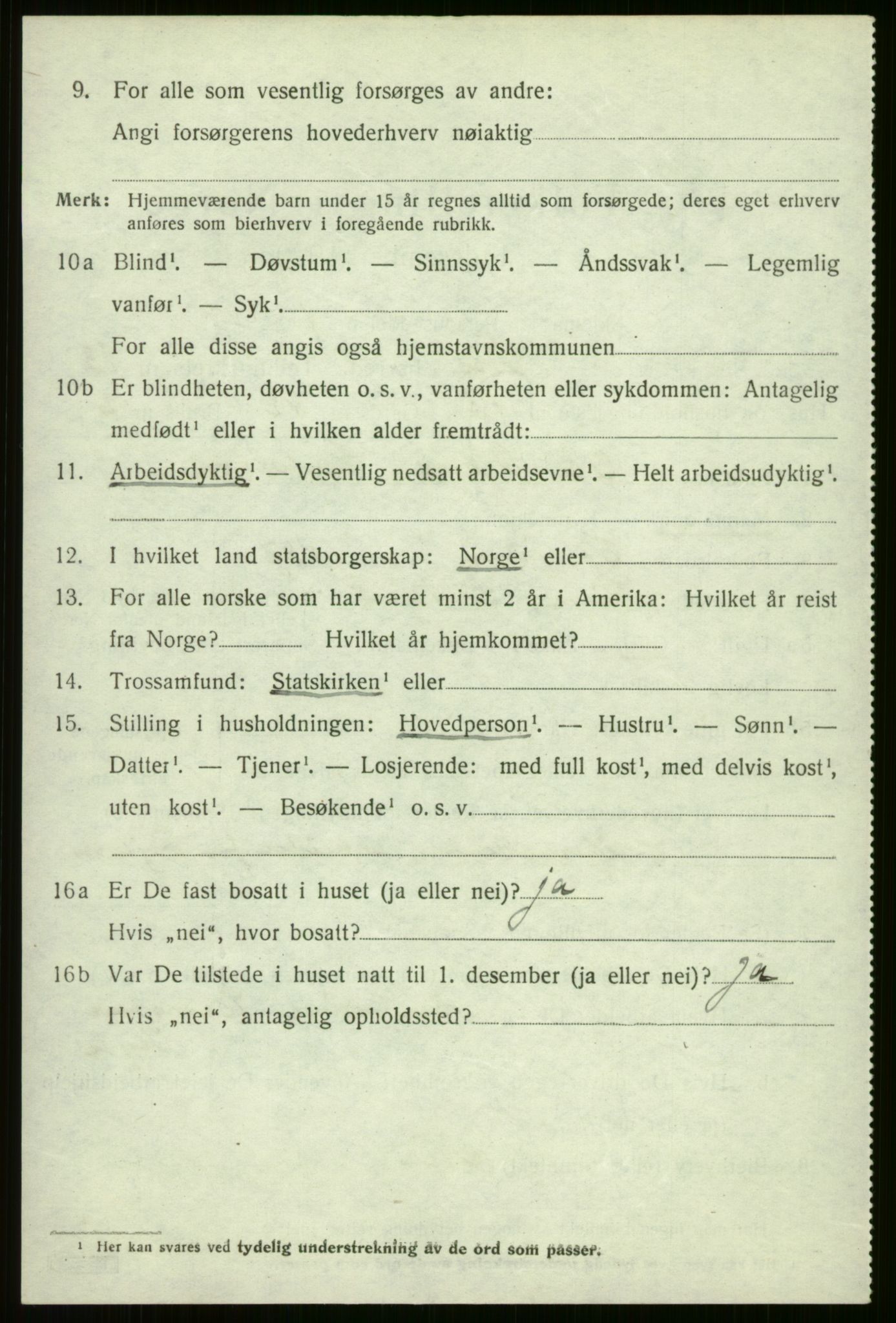 SAB, 1920 census for Voss, 1920, p. 11304