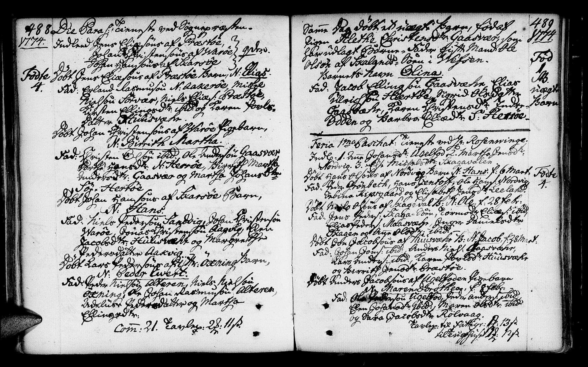 Ministerialprotokoller, klokkerbøker og fødselsregistre - Nordland, SAT/A-1459/817/L0260: Parish register (official) no. 817A02 /2, 1768-1776, p. 488-489