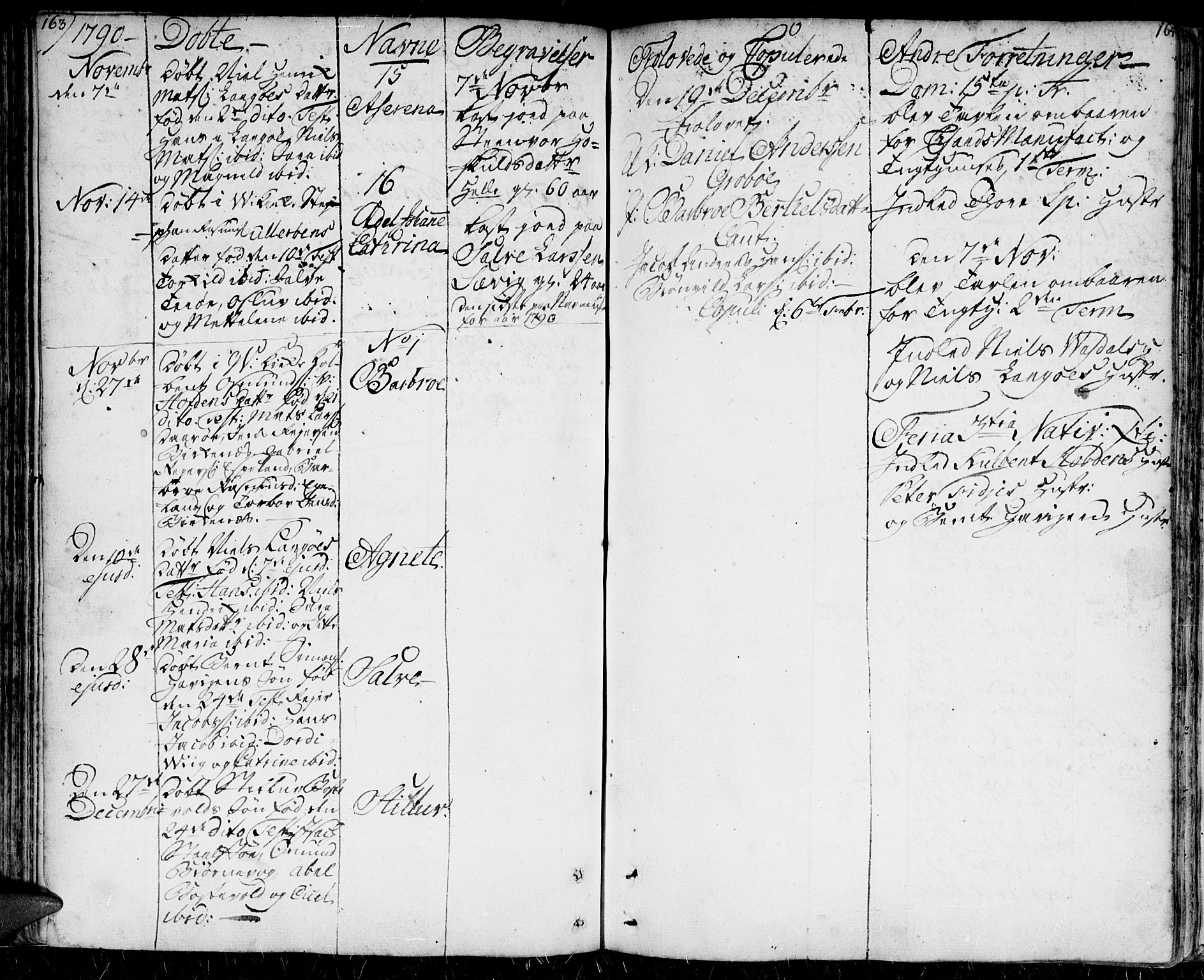 Herad sokneprestkontor, SAK/1111-0018/F/Fa/Faa/L0001: Parish register (official) no. A 1 /2, 1768-1797, p. 163-164