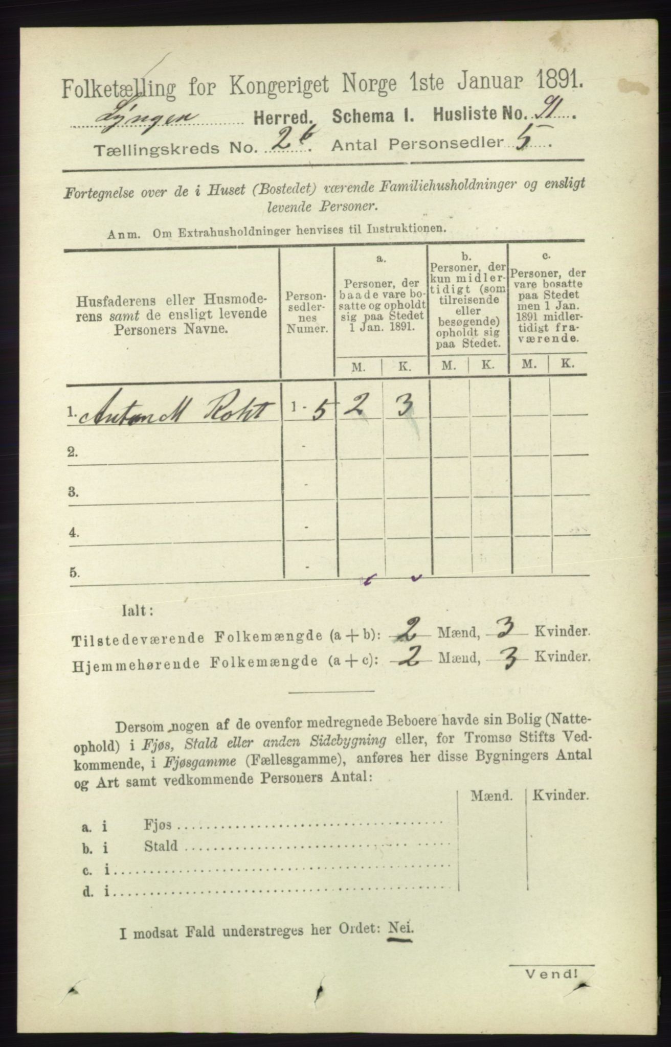 RA, 1891 census for 1938 Lyngen, 1891, p. 2459