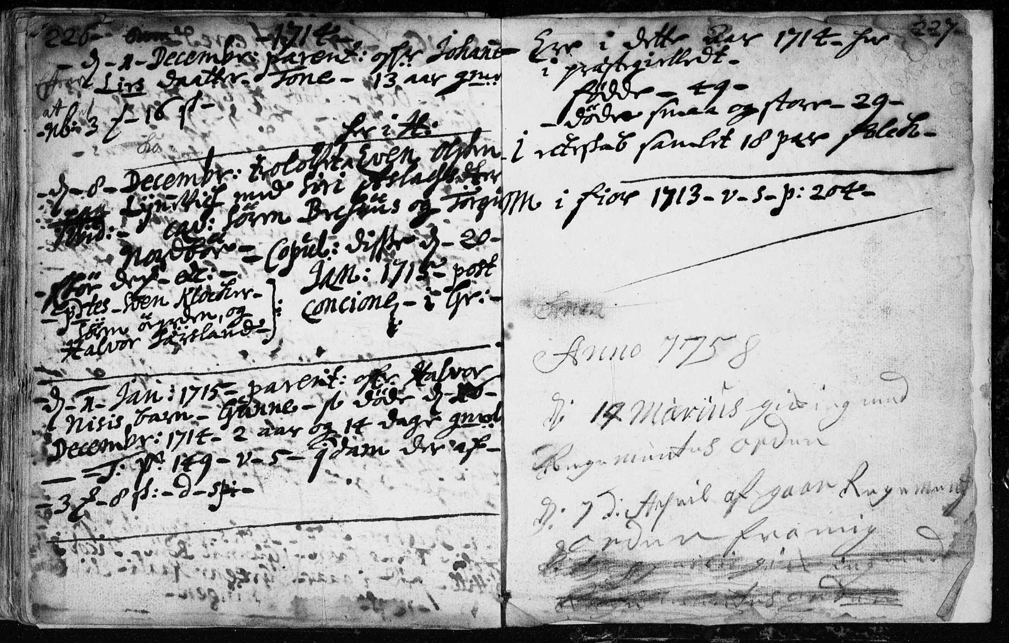 Hjartdal kirkebøker, AV/SAKO-A-270/F/Fa/L0001: Parish register (official) no. I 1, 1685-1714, p. 226-227