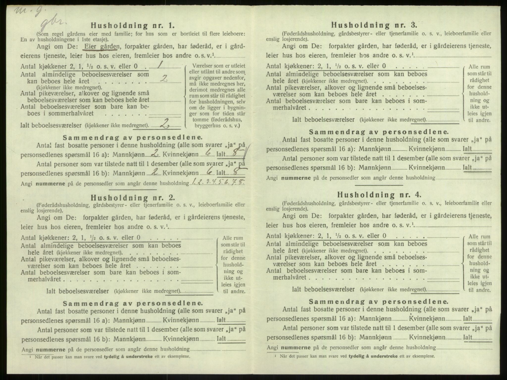 SAB, 1920 census for Hafslo, 1920, p. 874