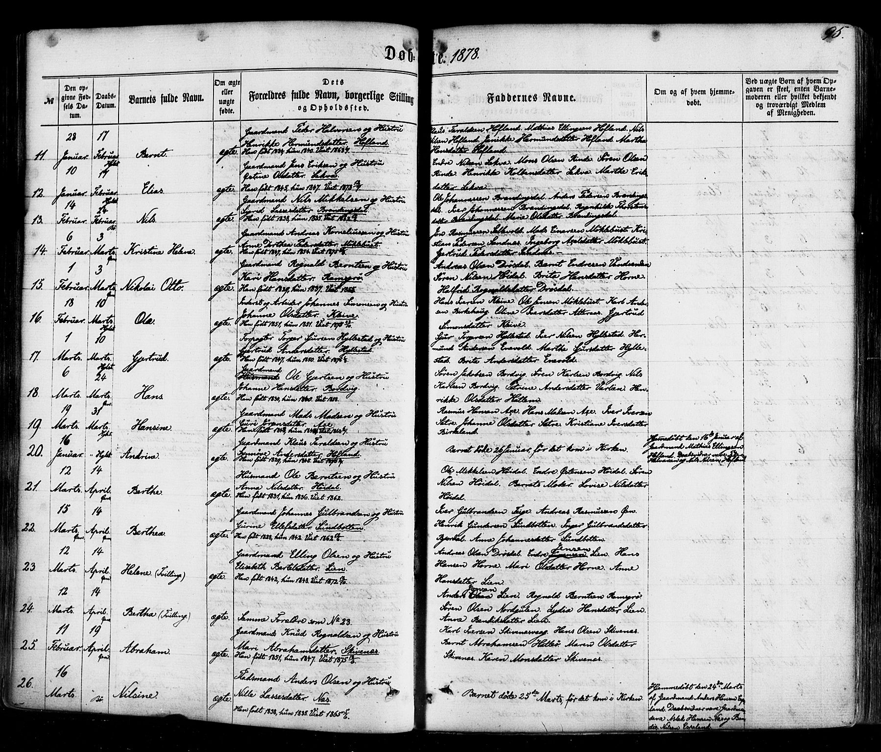 Hyllestad sokneprestembete, AV/SAB-A-80401: Parish register (official) no. A 1, 1861-1886, p. 95