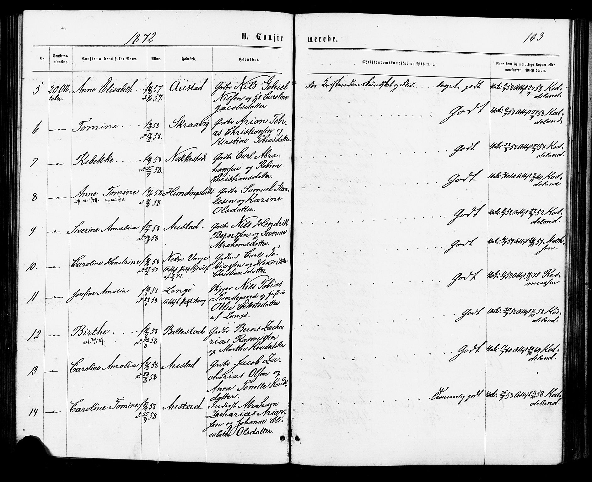 Lyngdal sokneprestkontor, AV/SAK-1111-0029/F/Fa/Faa/L0003: Parish register (official) no. A 3, 1871-1882, p. 103