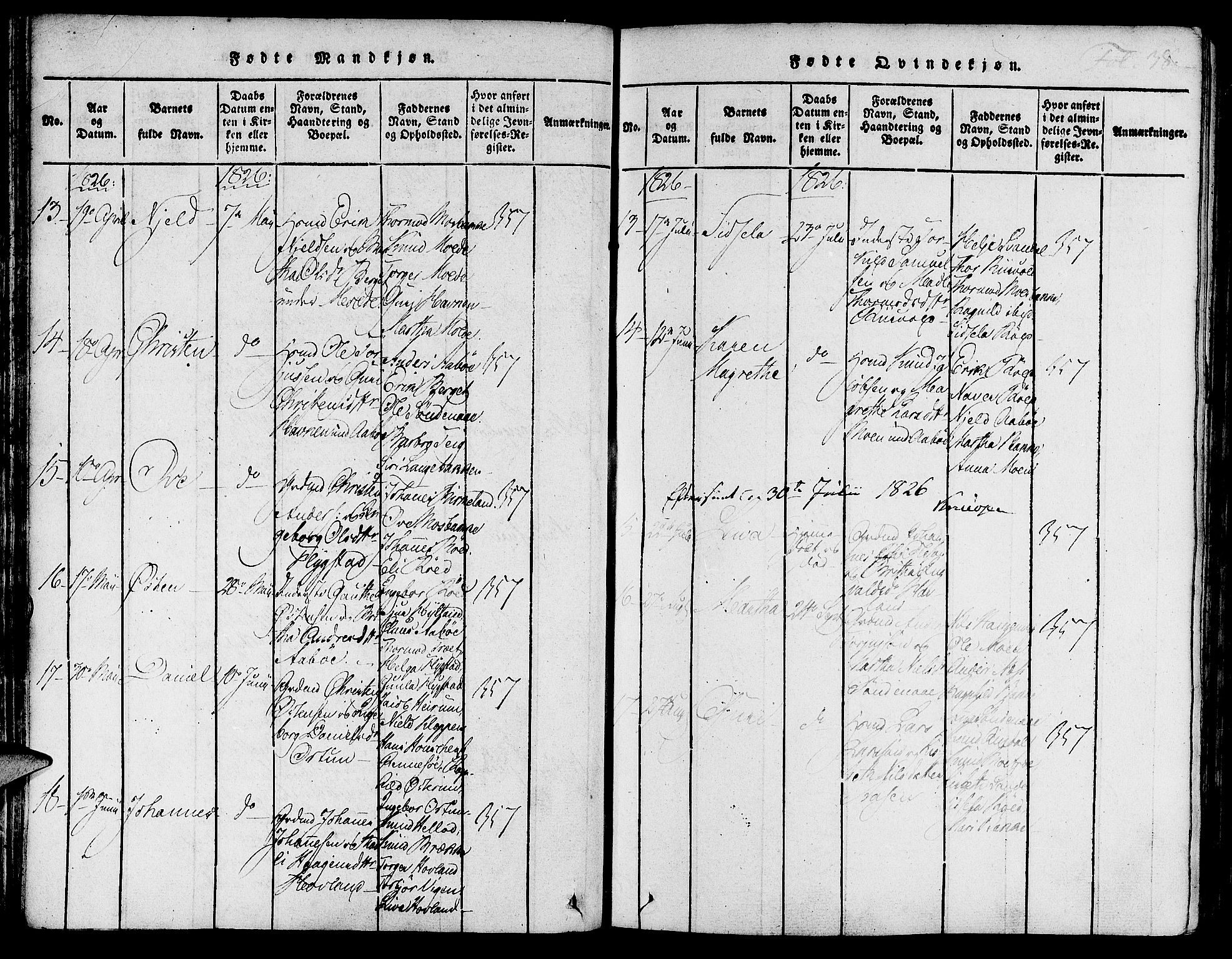 Suldal sokneprestkontor, AV/SAST-A-101845/01/IV/L0007: Parish register (official) no. A 7, 1817-1838, p. 38