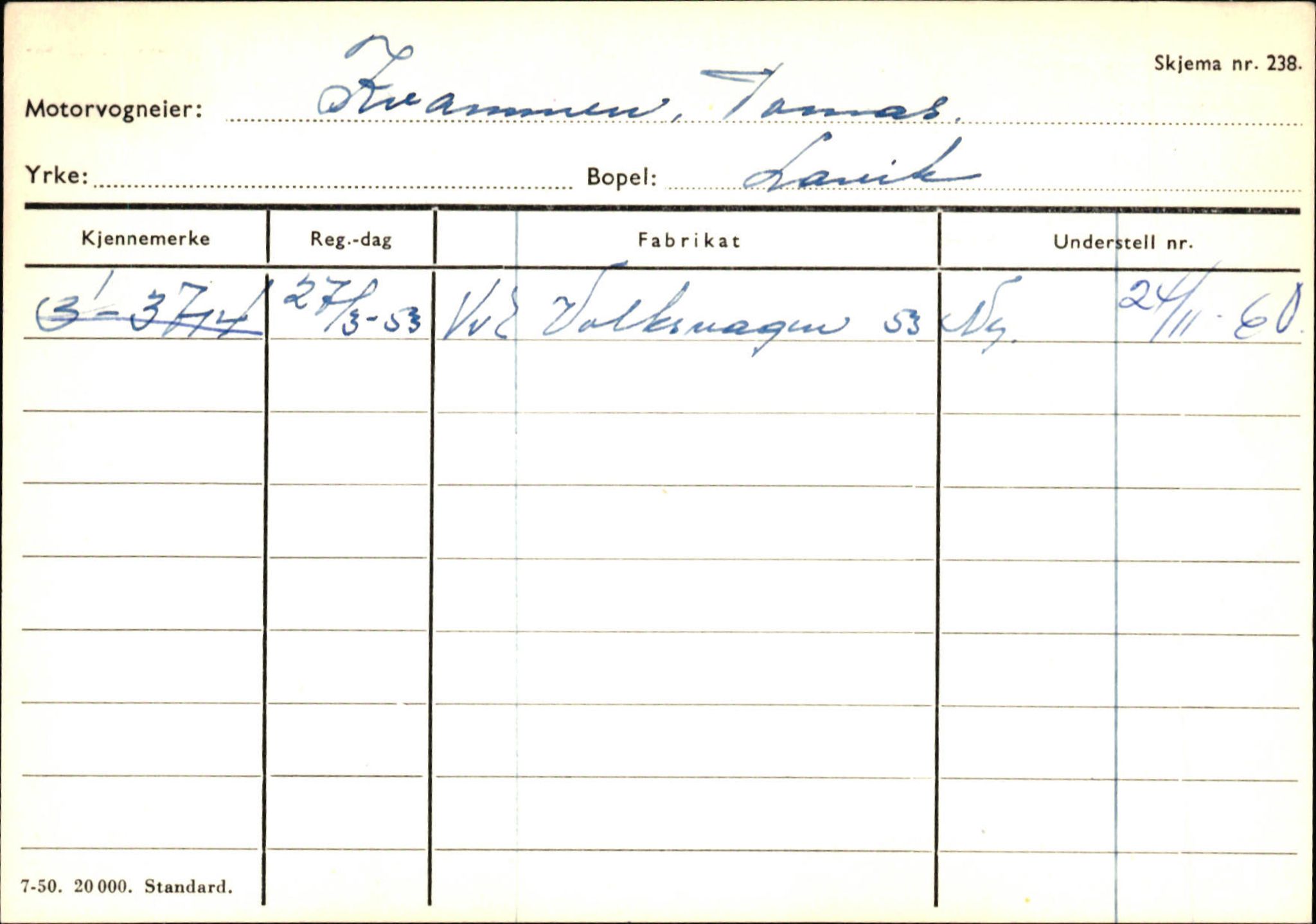 Statens vegvesen, Sogn og Fjordane vegkontor, AV/SAB-A-5301/4/F/L0130: Eigarregister Eid T-Å. Høyanger A-O, 1945-1975, p. 1873