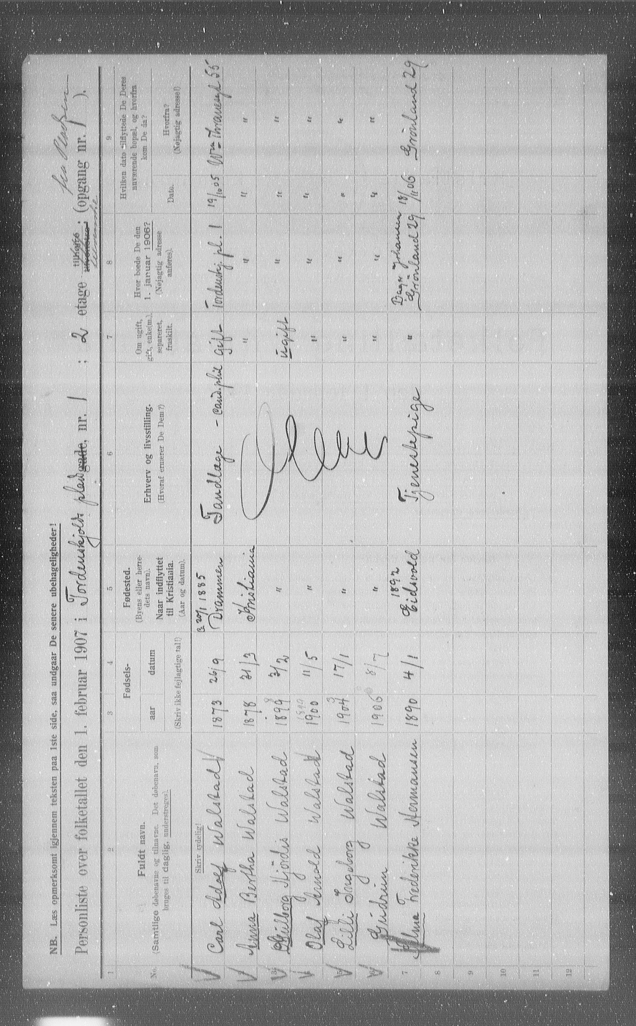 OBA, Municipal Census 1907 for Kristiania, 1907, p. 57867