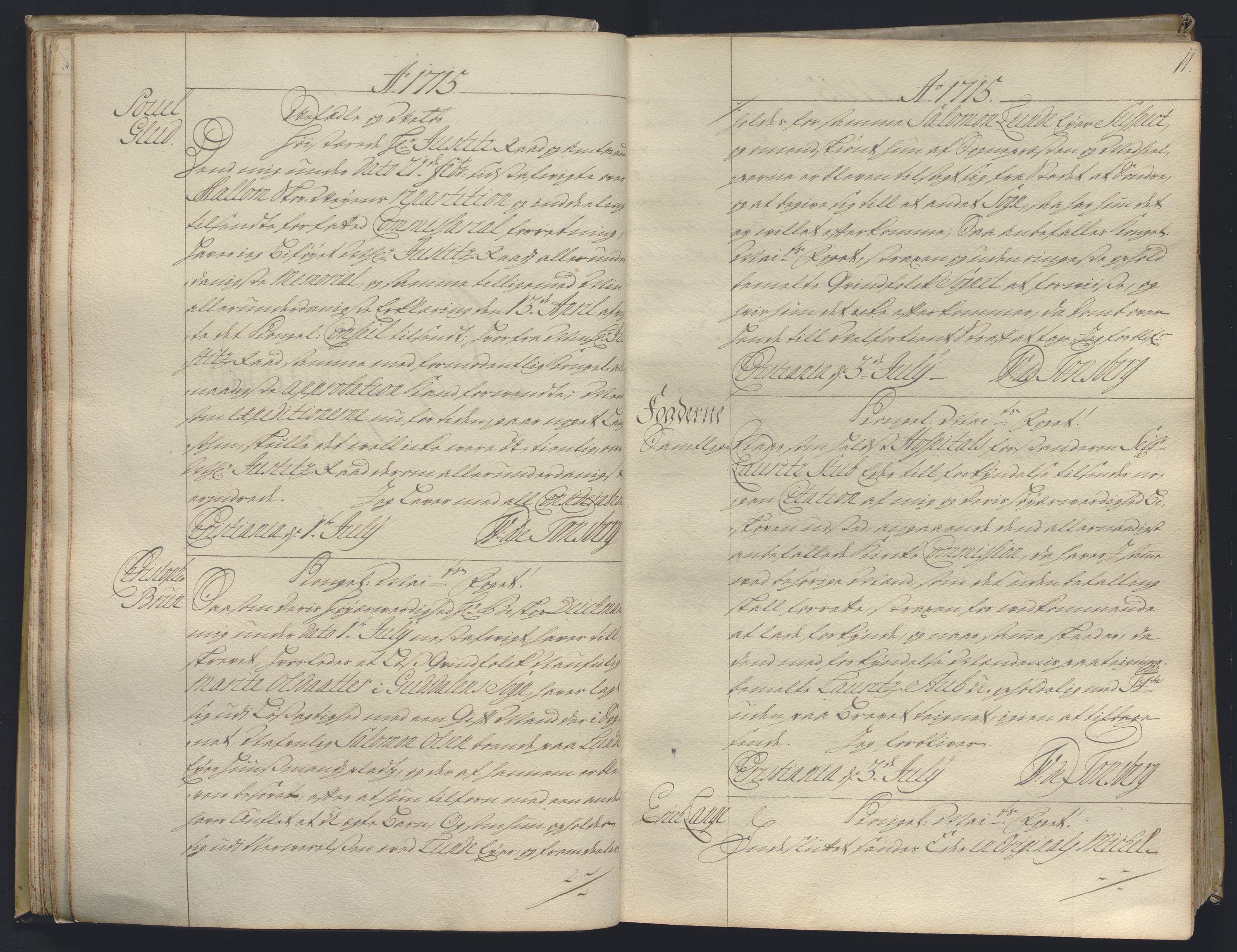 Kristiania stiftamt, AV/SAO-A-10386/B/Ba/L0004: Kopibok, 1715-1717, p. 10b-11a