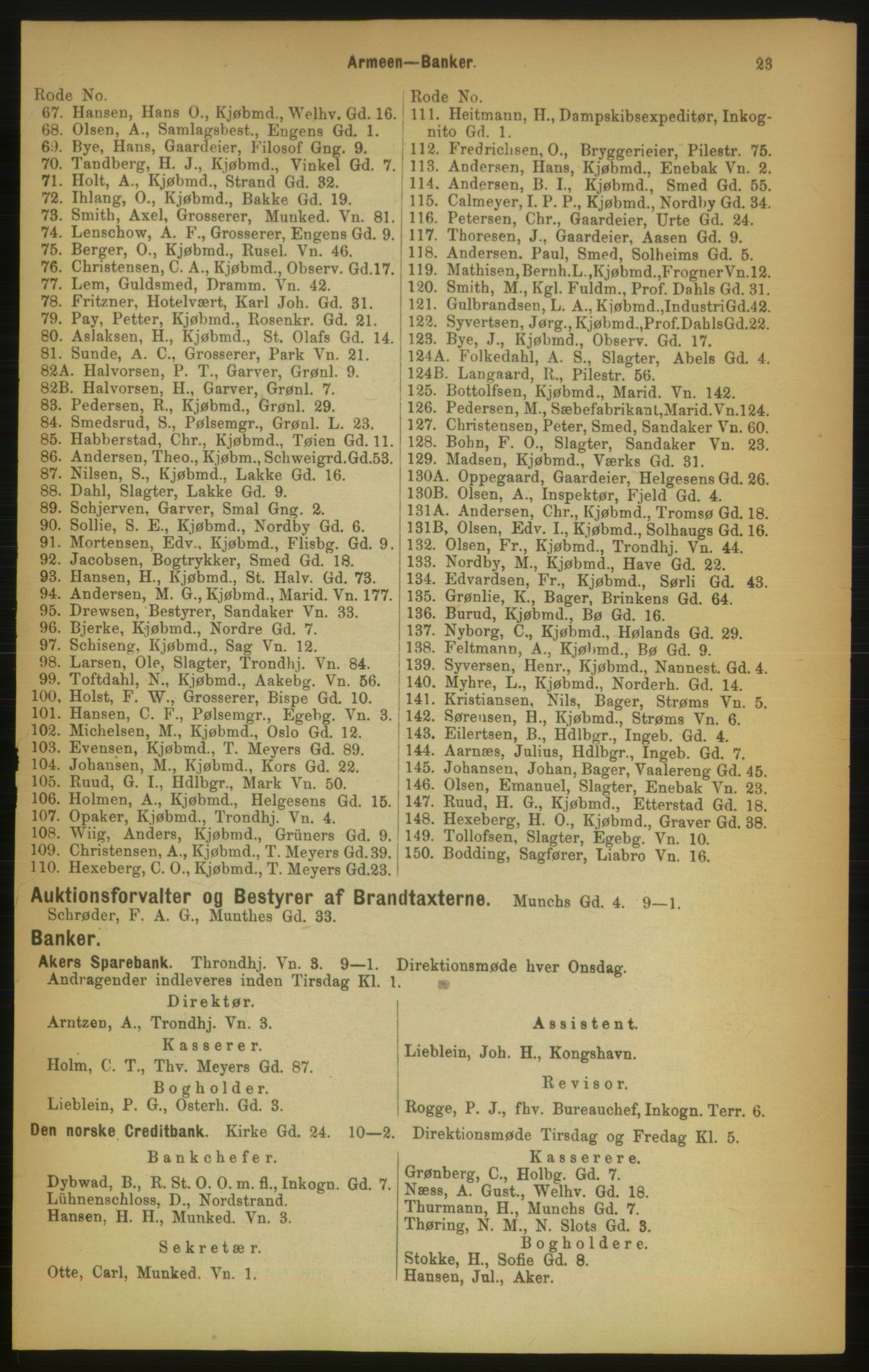 Kristiania/Oslo adressebok, PUBL/-, 1889, p. 23