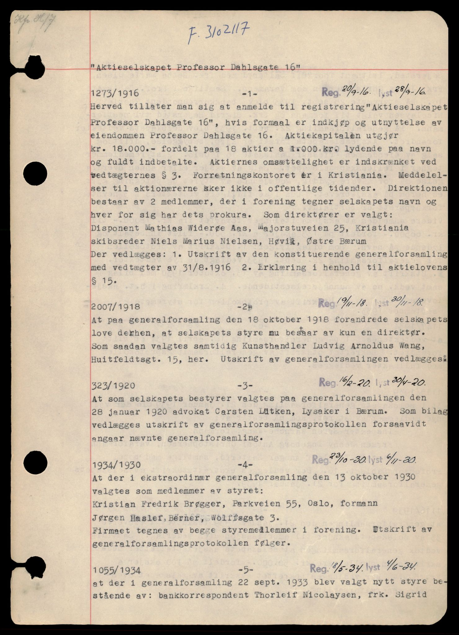 Oslo byfogd, Handelsregisteret, AV/SAT-A-10867/G/Gb/Gba/L0159: Aksjeselskap, Pro-Q, 1944-1990