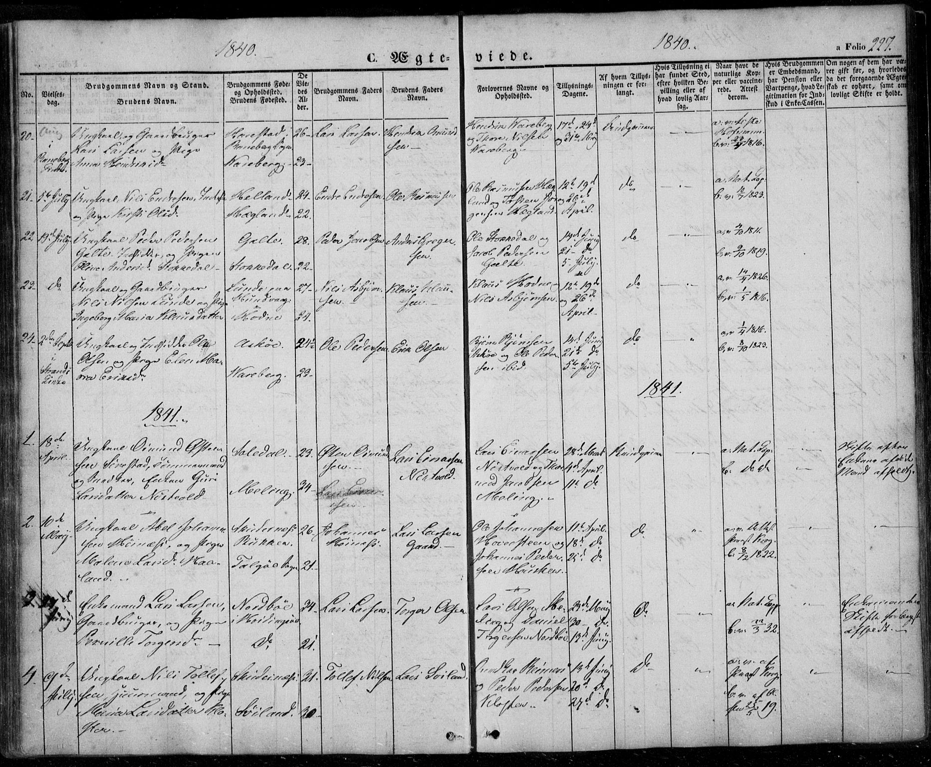 Rennesøy sokneprestkontor, SAST/A -101827/H/Ha/Haa/L0005: Parish register (official) no. A 5, 1838-1859, p. 227