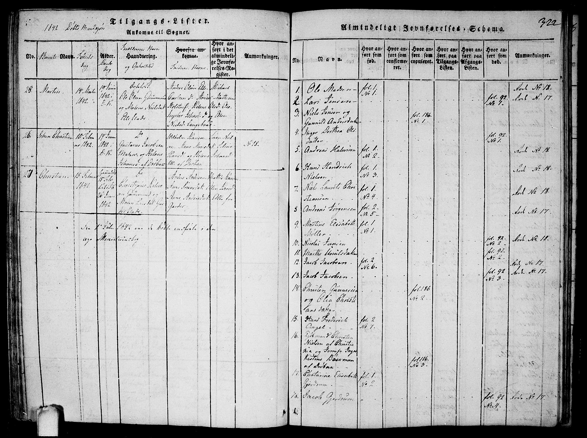 Drøbak prestekontor Kirkebøker, SAO/A-10142a/F/Fa/L0001: Parish register (official) no. I 1, 1816-1842, p. 322
