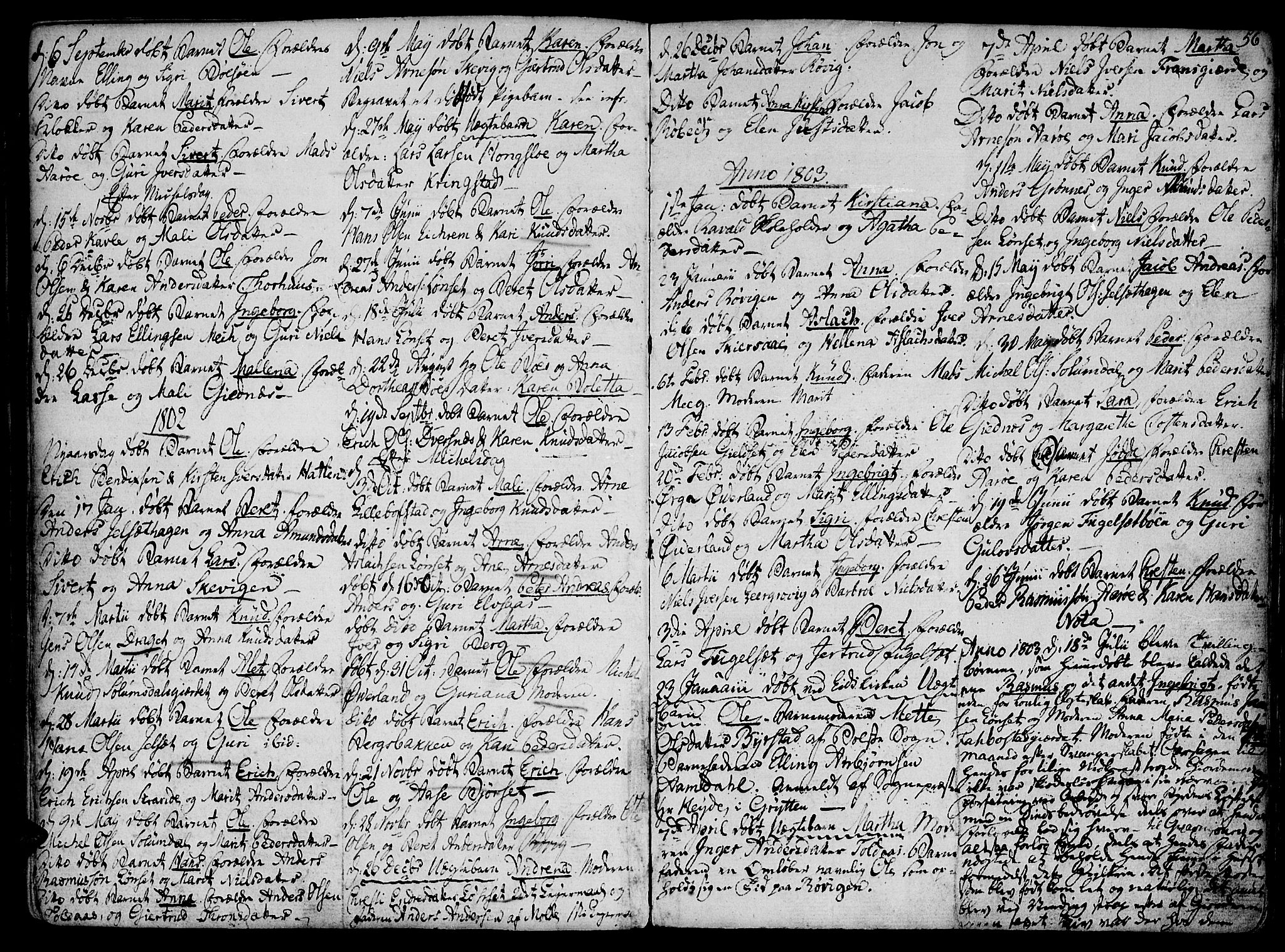 Ministerialprotokoller, klokkerbøker og fødselsregistre - Møre og Romsdal, AV/SAT-A-1454/555/L0649: Parish register (official) no. 555A02 /1, 1795-1821, p. 56
