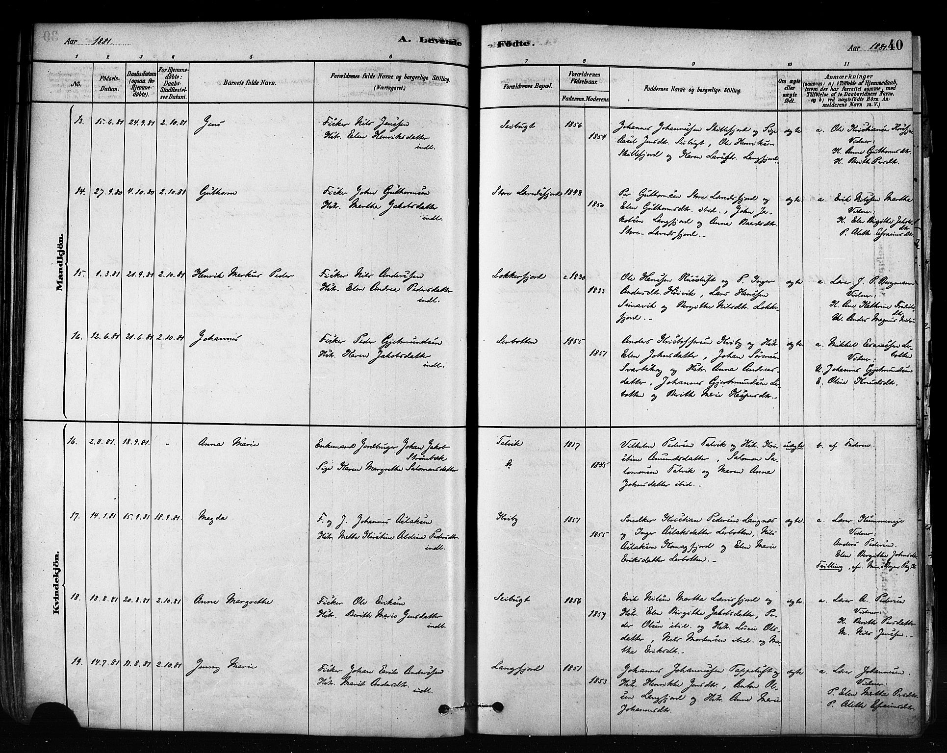 Talvik sokneprestkontor, AV/SATØ-S-1337/H/Ha/L0012kirke: Parish register (official) no. 12, 1878-1886, p. 40