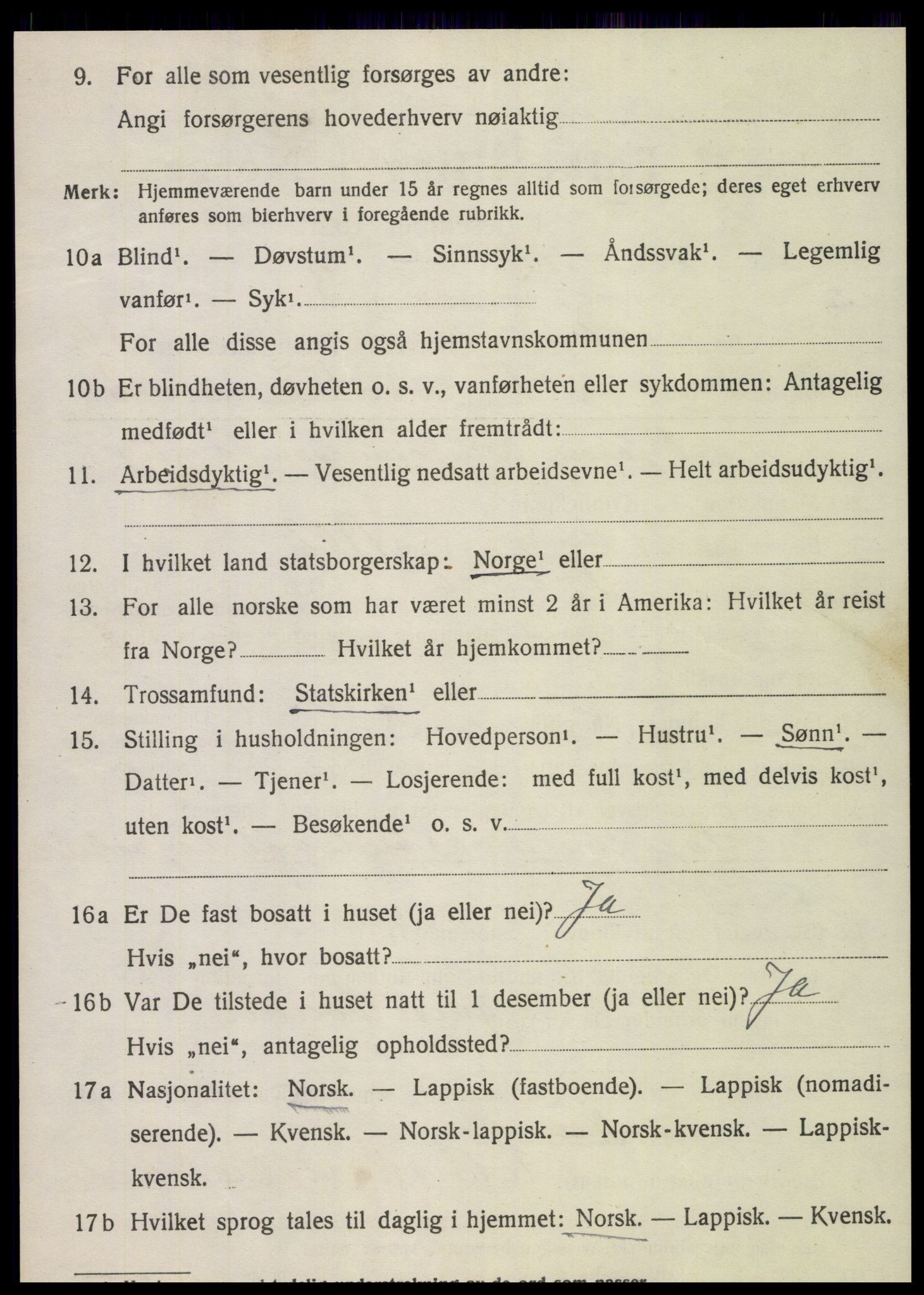 SAT, 1920 census for Sparbu, 1920, p. 4842