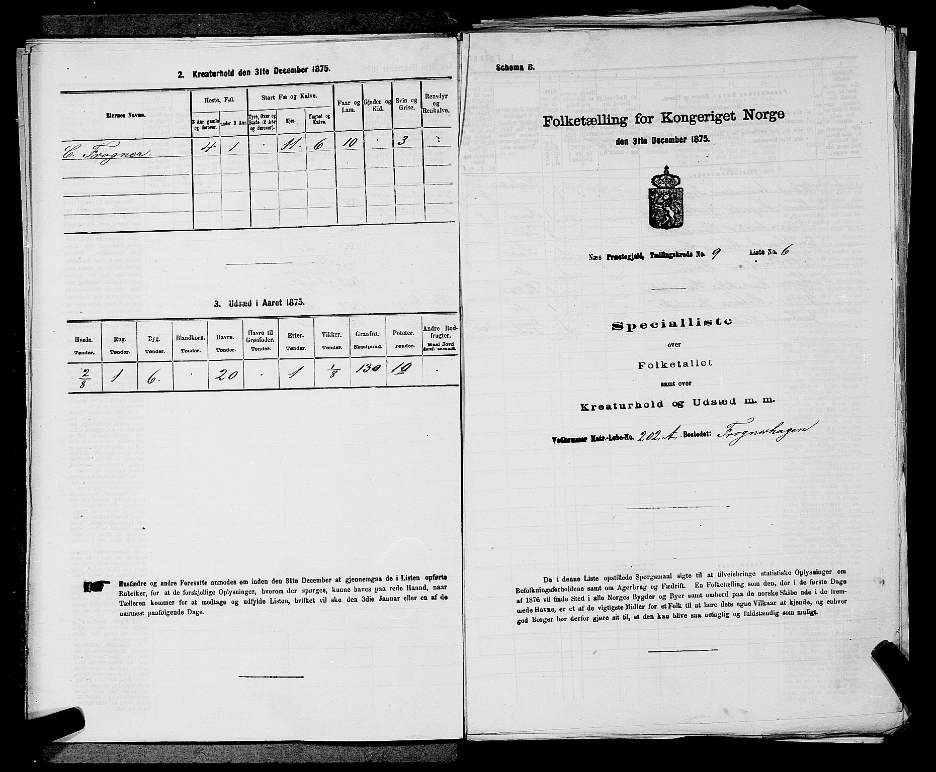 RA, 1875 census for 0236P Nes, 1875, p. 1509