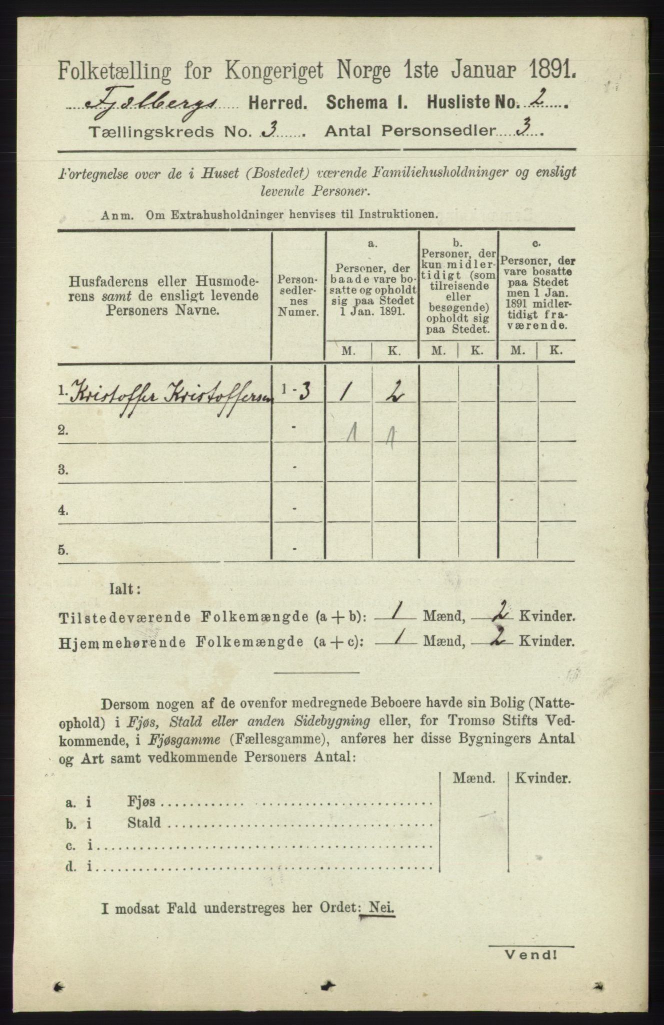 RA, 1891 census for 1213 Fjelberg, 1891, p. 722