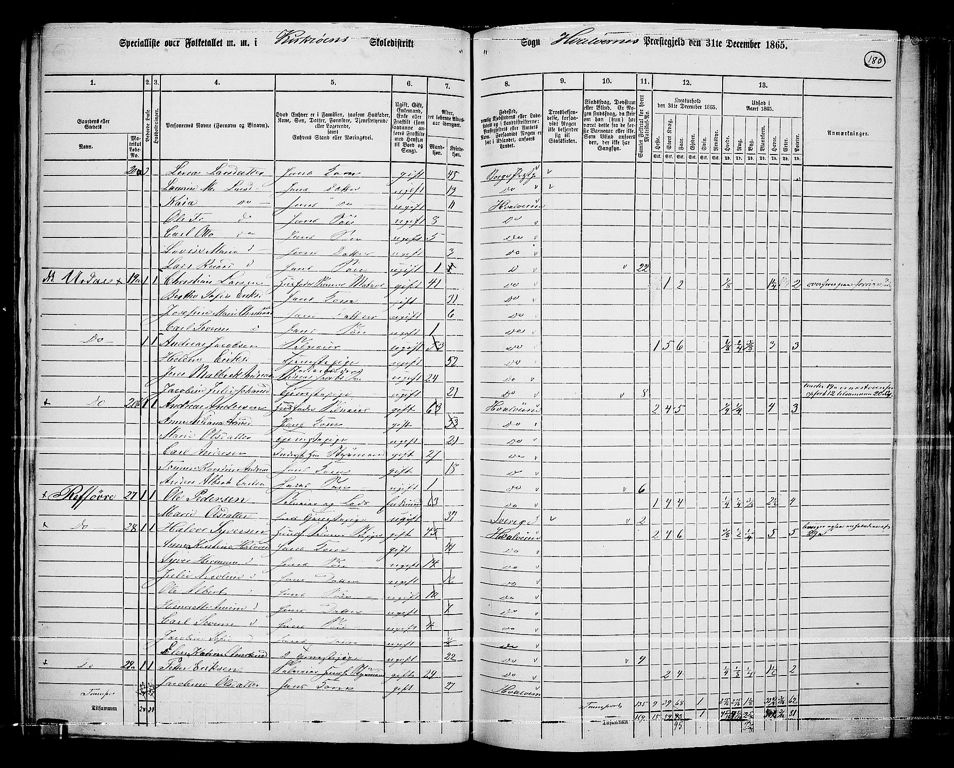 RA, 1865 census for Hvaler, 1865, p. 23