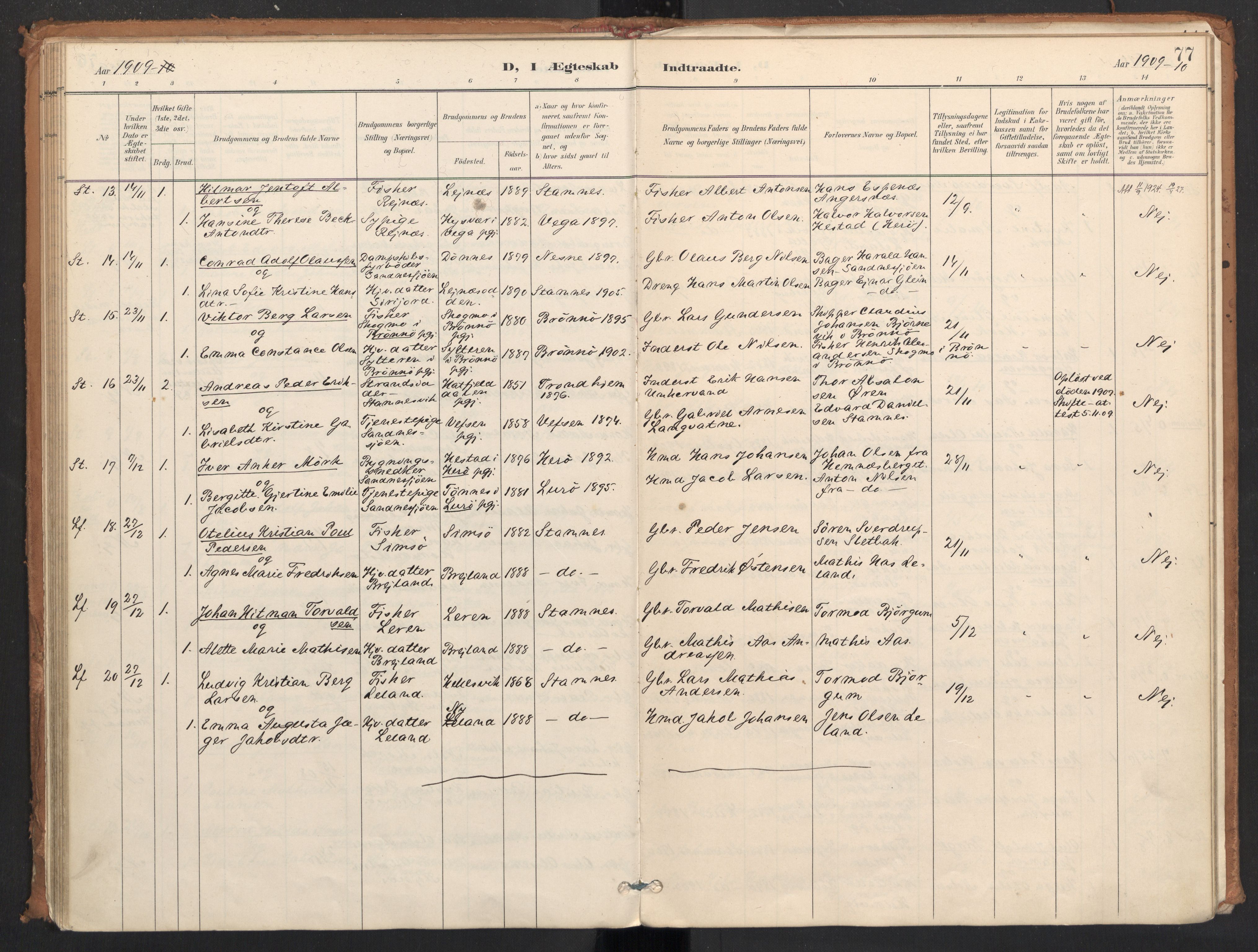 Ministerialprotokoller, klokkerbøker og fødselsregistre - Nordland, AV/SAT-A-1459/831/L0472: Parish register (official) no. 831A03, 1897-1912, p. 77