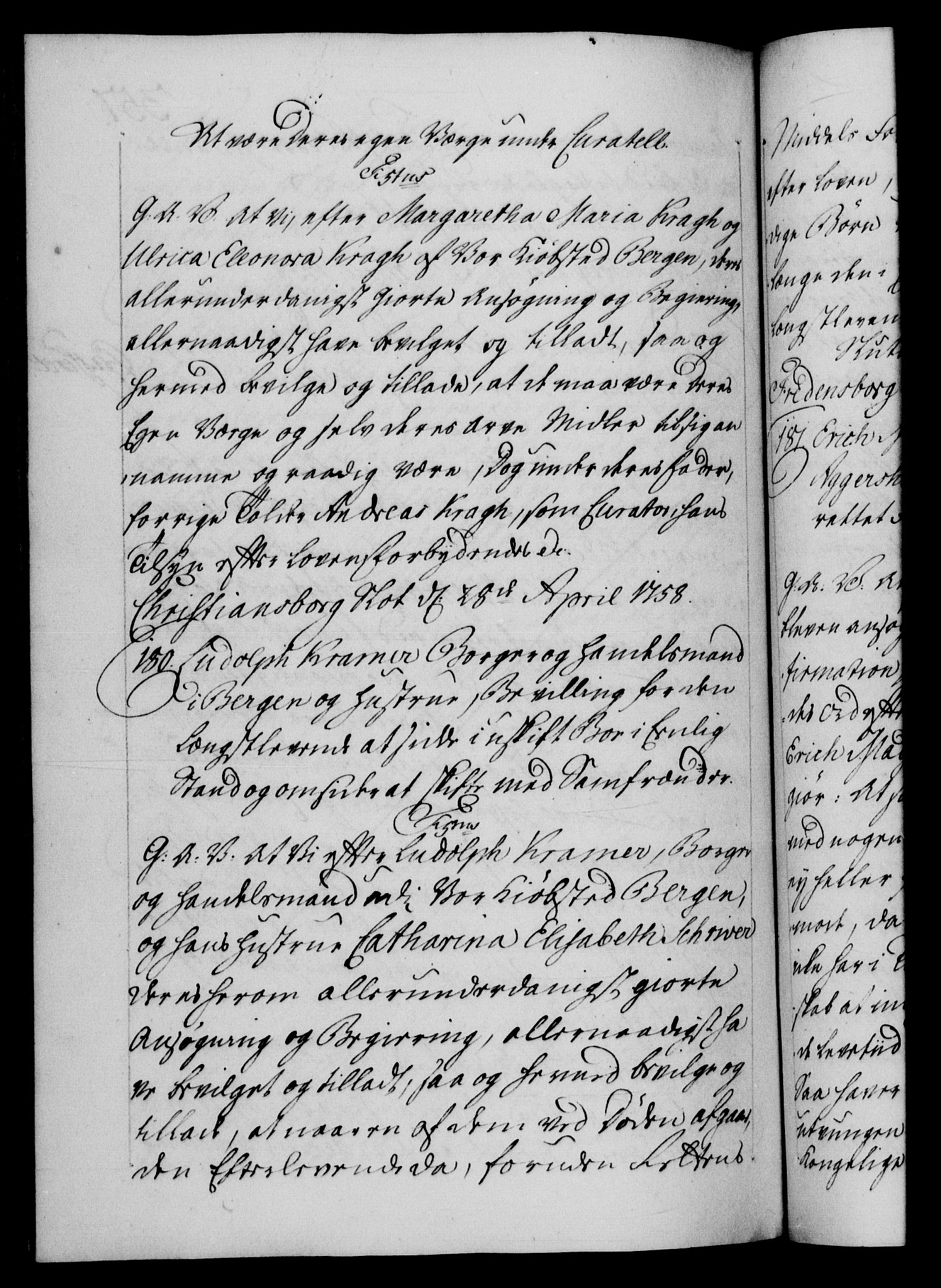 Danske Kanselli 1572-1799, AV/RA-EA-3023/F/Fc/Fca/Fcaa/L0040: Norske registre, 1757-1759, p. 357b