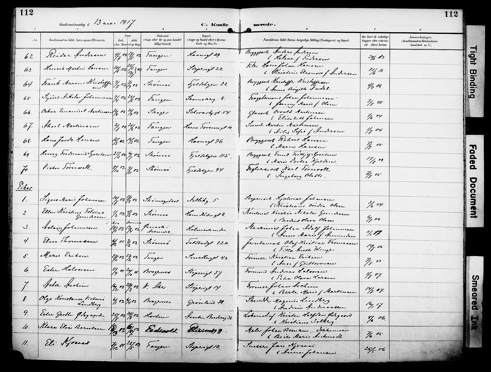Strømsø kirkebøker, AV/SAKO-A-246/F/Fa/L0025: Parish register (official) no. I 25, 1893-1922, p. 112