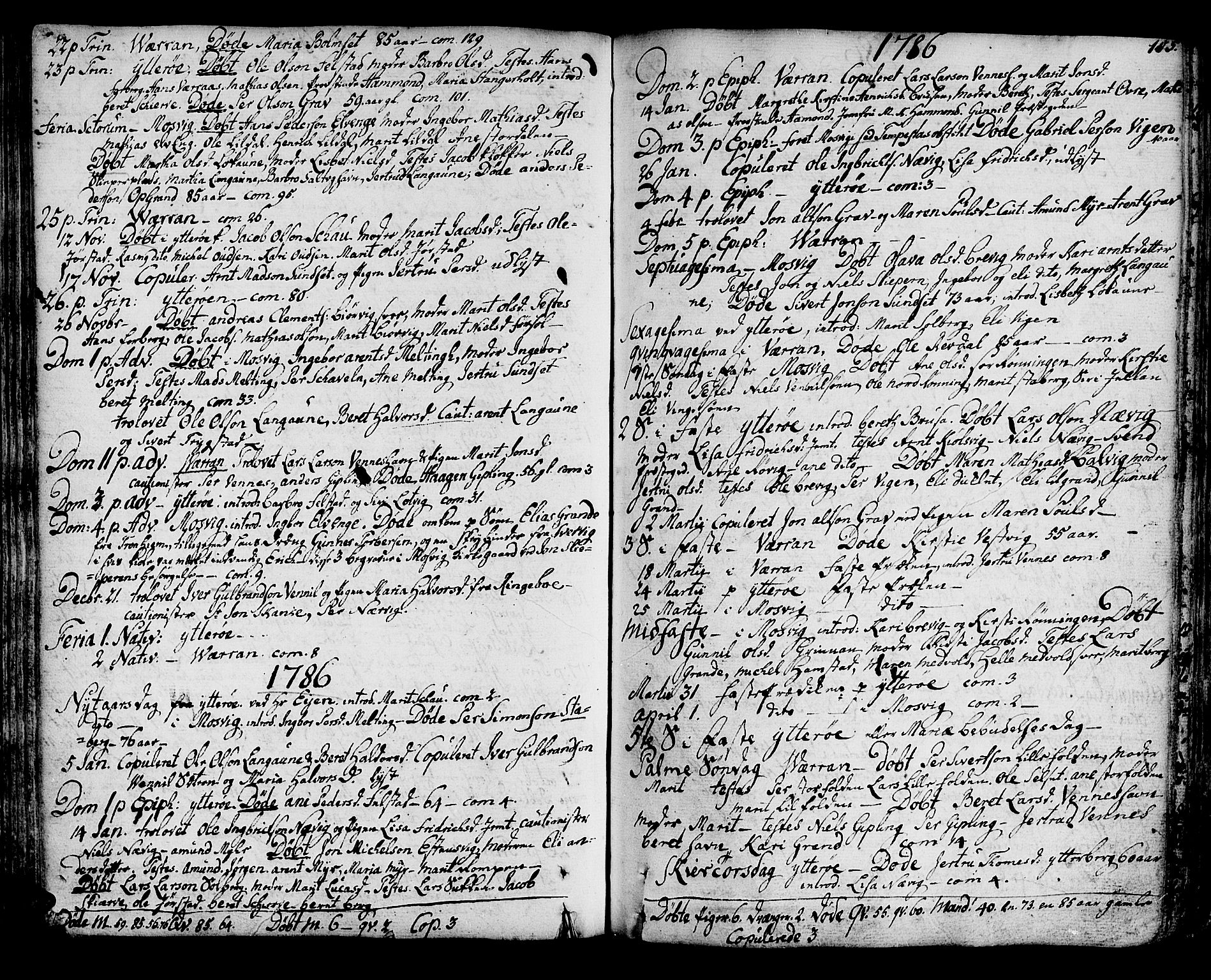 Ministerialprotokoller, klokkerbøker og fødselsregistre - Nord-Trøndelag, SAT/A-1458/722/L0216: Parish register (official) no. 722A03, 1756-1816, p. 105