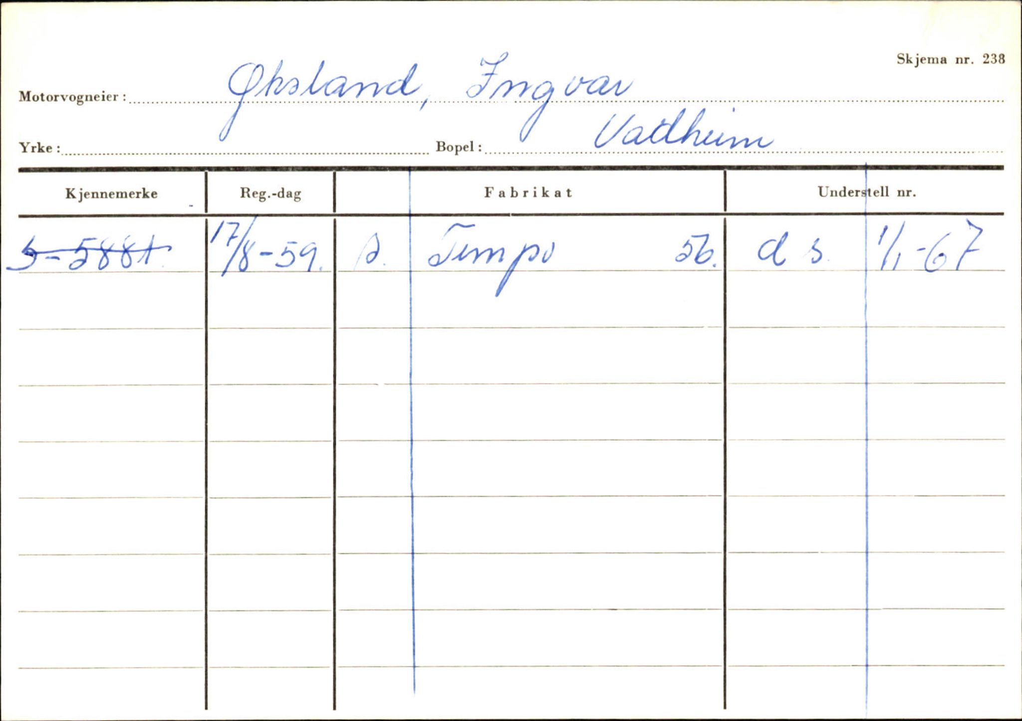 Statens vegvesen, Sogn og Fjordane vegkontor, SAB/A-5301/4/F/L0131: Eigarregister Høyanger P-Å. Stryn S-Å, 1945-1975, p. 942