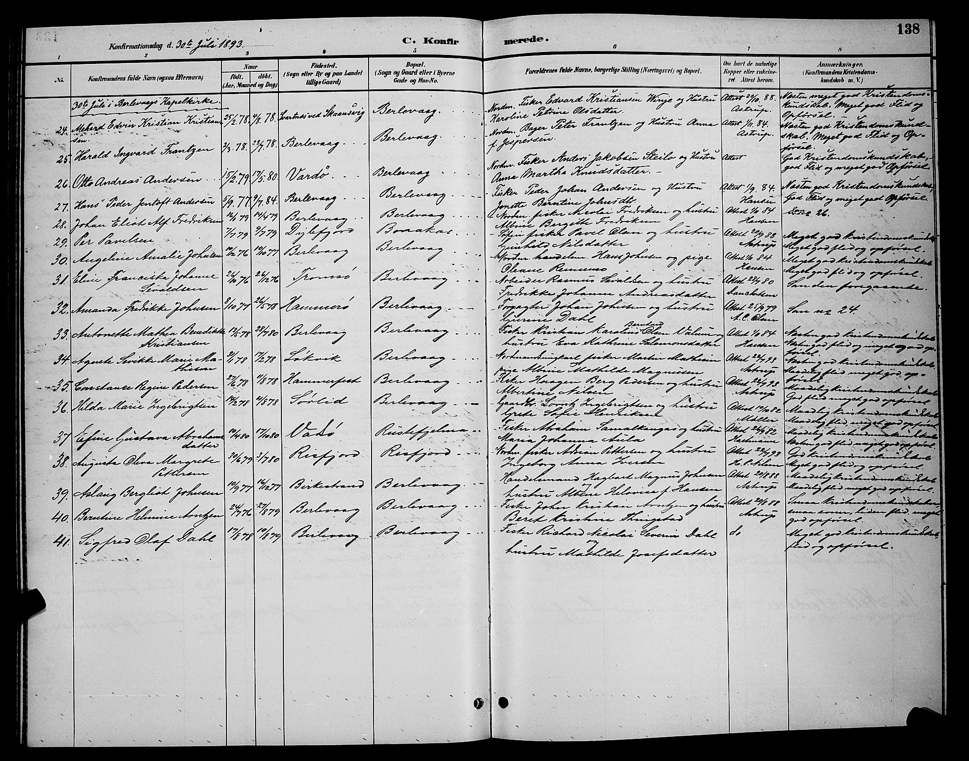 Tana sokneprestkontor, AV/SATØ-S-1334/H/Hb/L0004klokker: Parish register (copy) no. 4, 1890-1903, p. 138