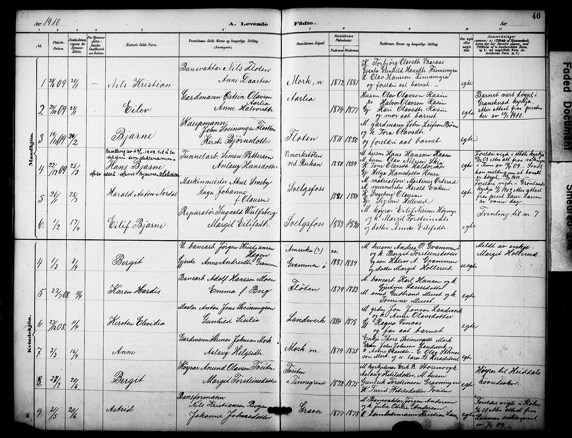 Heddal kirkebøker, SAKO/A-268/F/Fb/L0001: Parish register (official) no. II 1, 1884-1910, p. 46