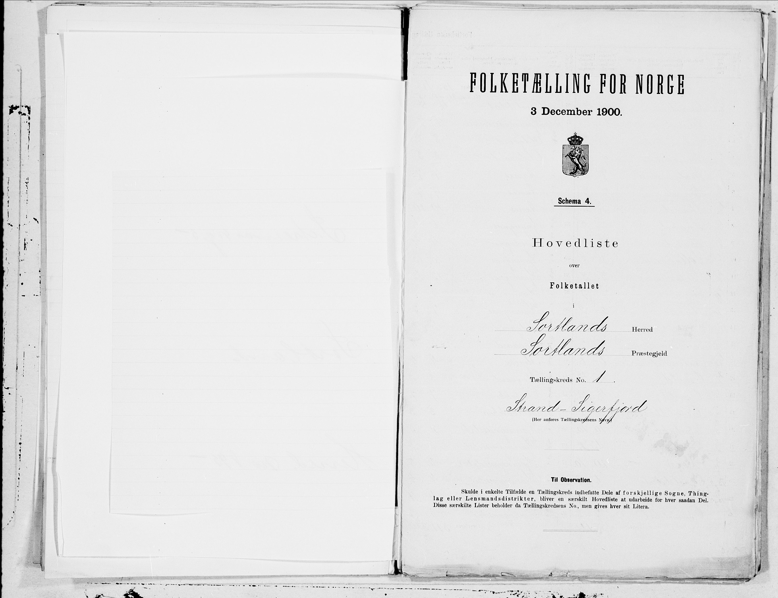 SAT, 1900 census for Sortland, 1900, p. 2