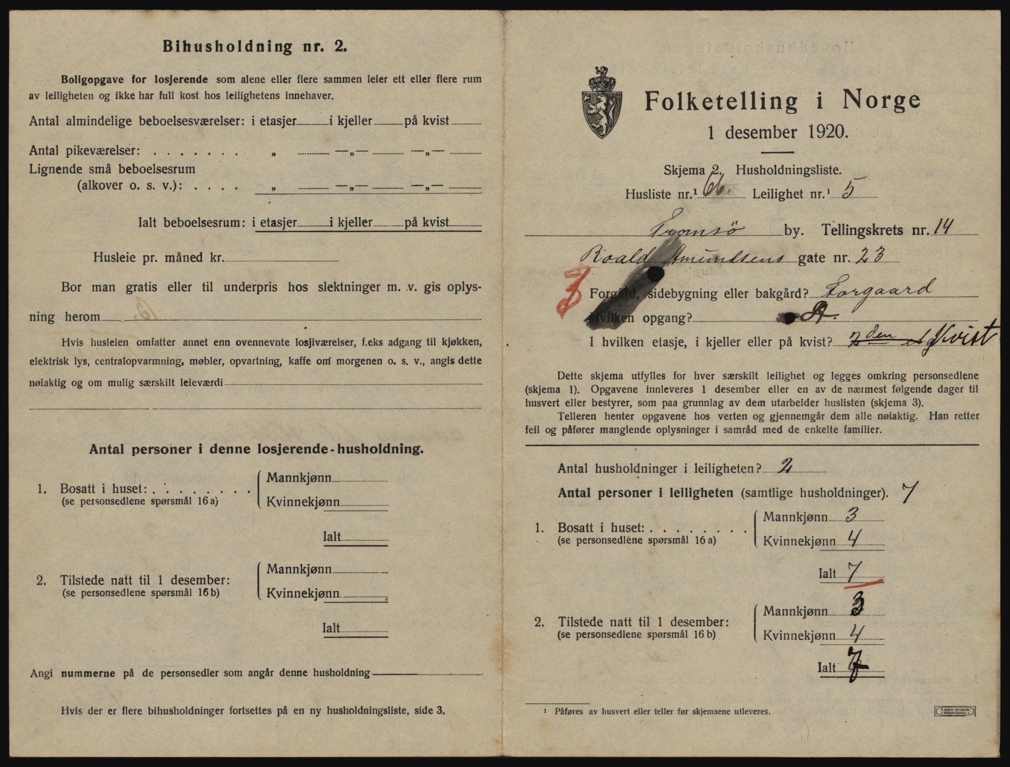 SATØ, 1920 census for Tromsø, 1920, p. 6835