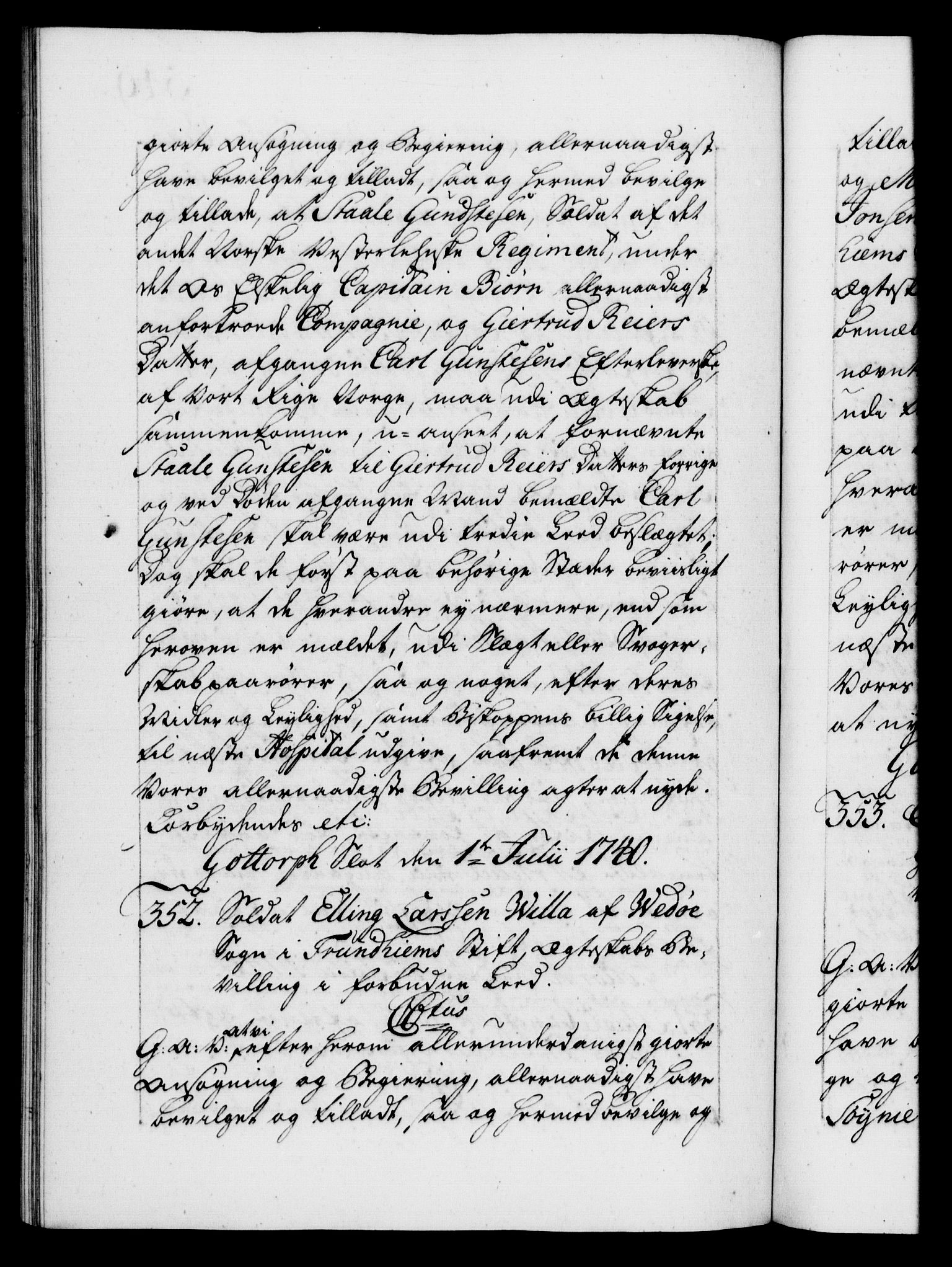 Danske Kanselli 1572-1799, AV/RA-EA-3023/F/Fc/Fca/Fcaa/L0031: Norske registre, 1739-1740, p. 549b