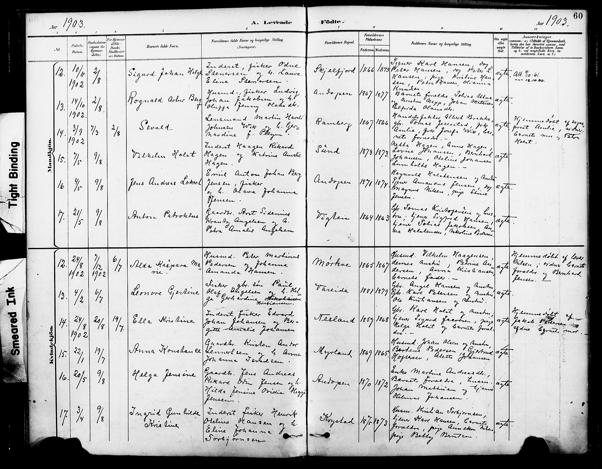 Ministerialprotokoller, klokkerbøker og fødselsregistre - Nordland, SAT/A-1459/885/L1205: Parish register (official) no. 885A06, 1892-1905, p. 60