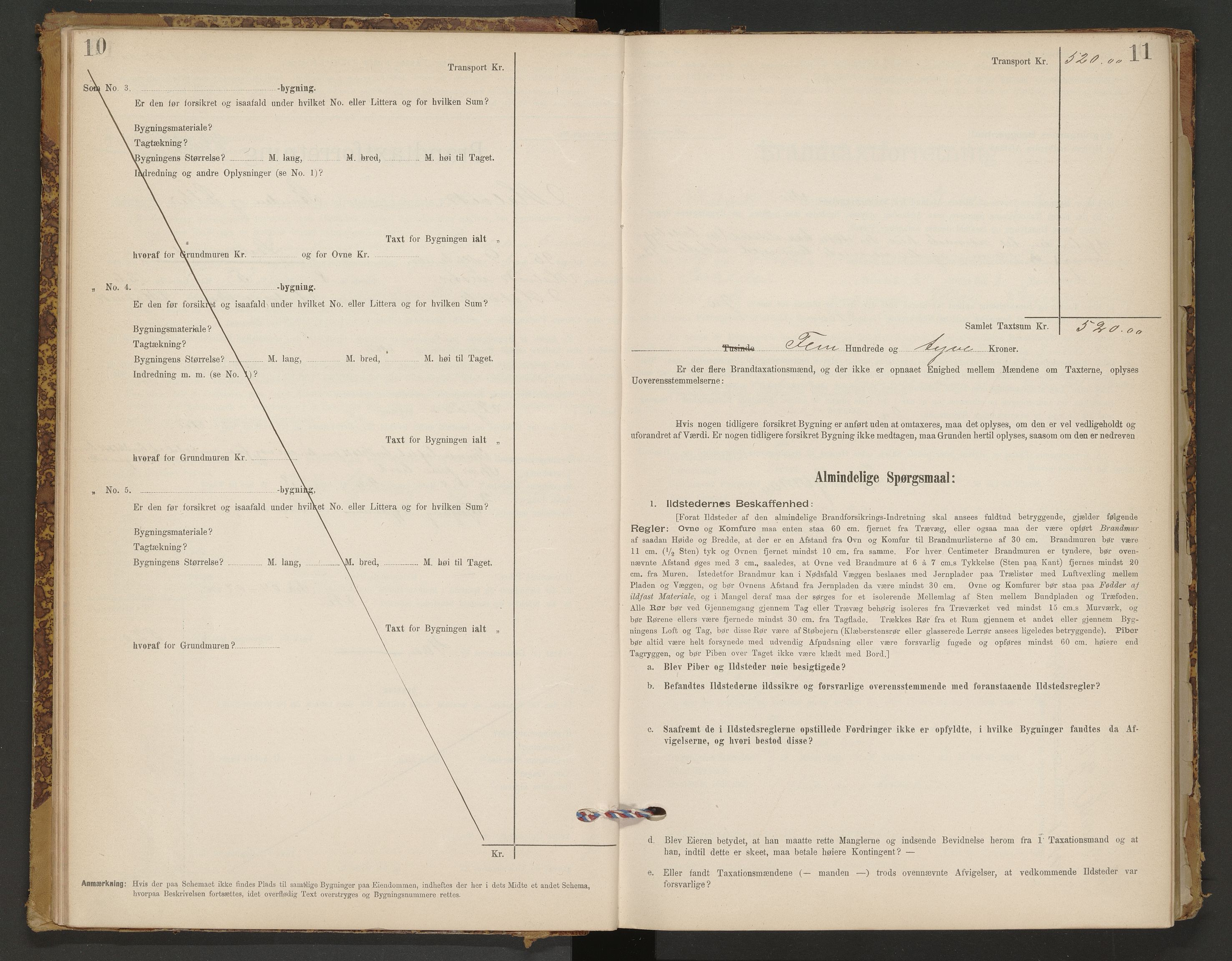 Norges Brannkasse Malvik, AV/SAT-A-1289/Fb/L0001: Branntakstprotokoll, 1895-1945, p. 10-11