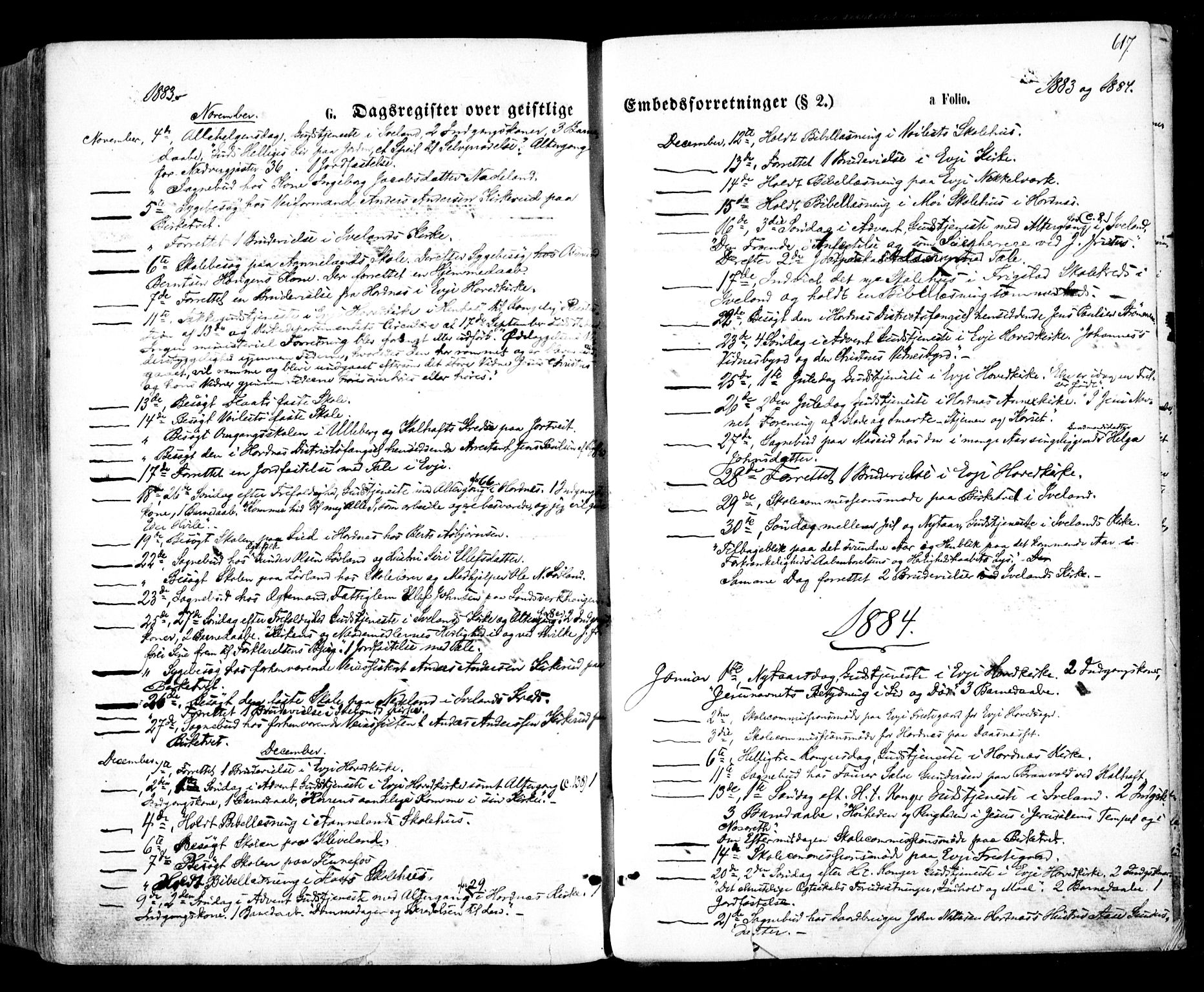Evje sokneprestkontor, SAK/1111-0008/F/Fa/Faa/L0006: Parish register (official) no. A 6, 1866-1884, p. 617