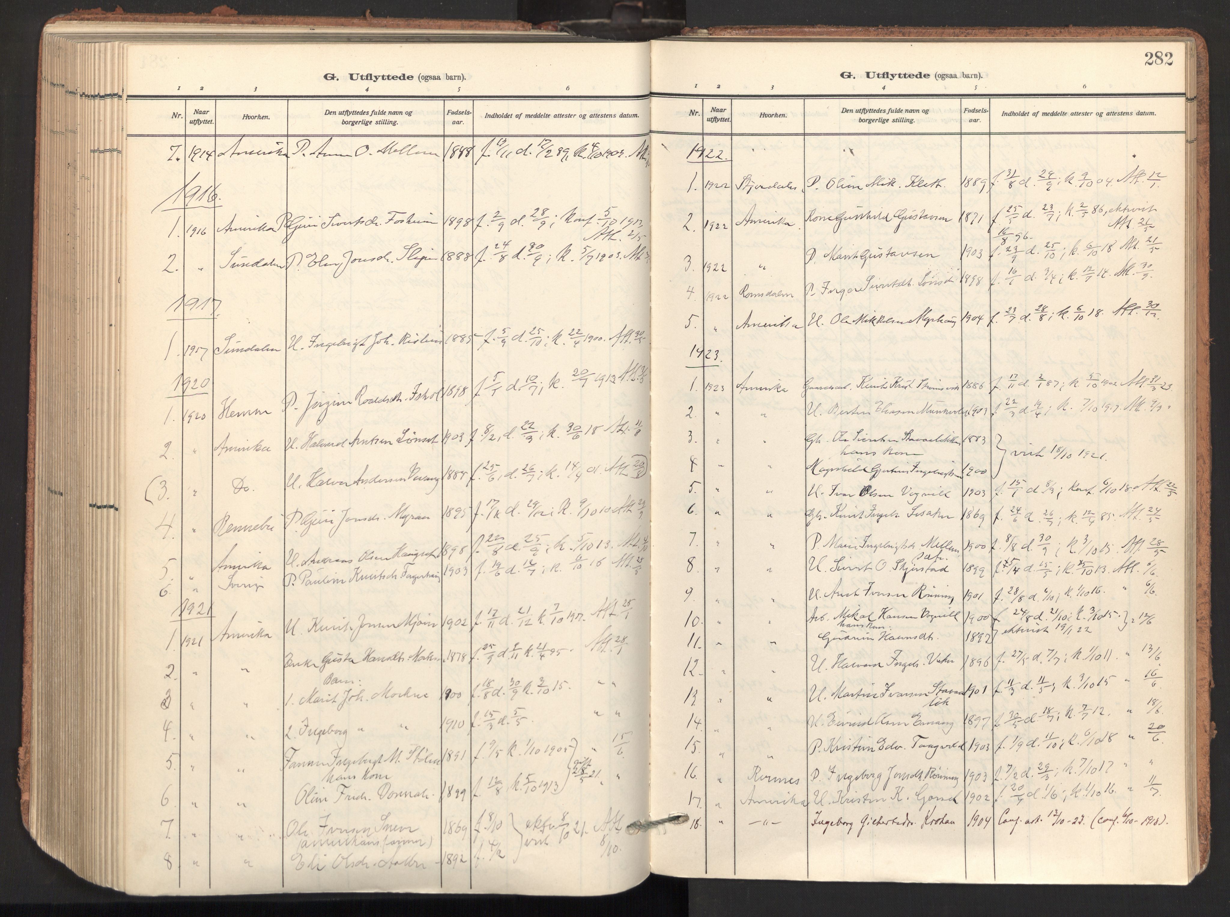 Ministerialprotokoller, klokkerbøker og fødselsregistre - Sør-Trøndelag, AV/SAT-A-1456/678/L0909: Parish register (official) no. 678A17, 1912-1930, p. 282