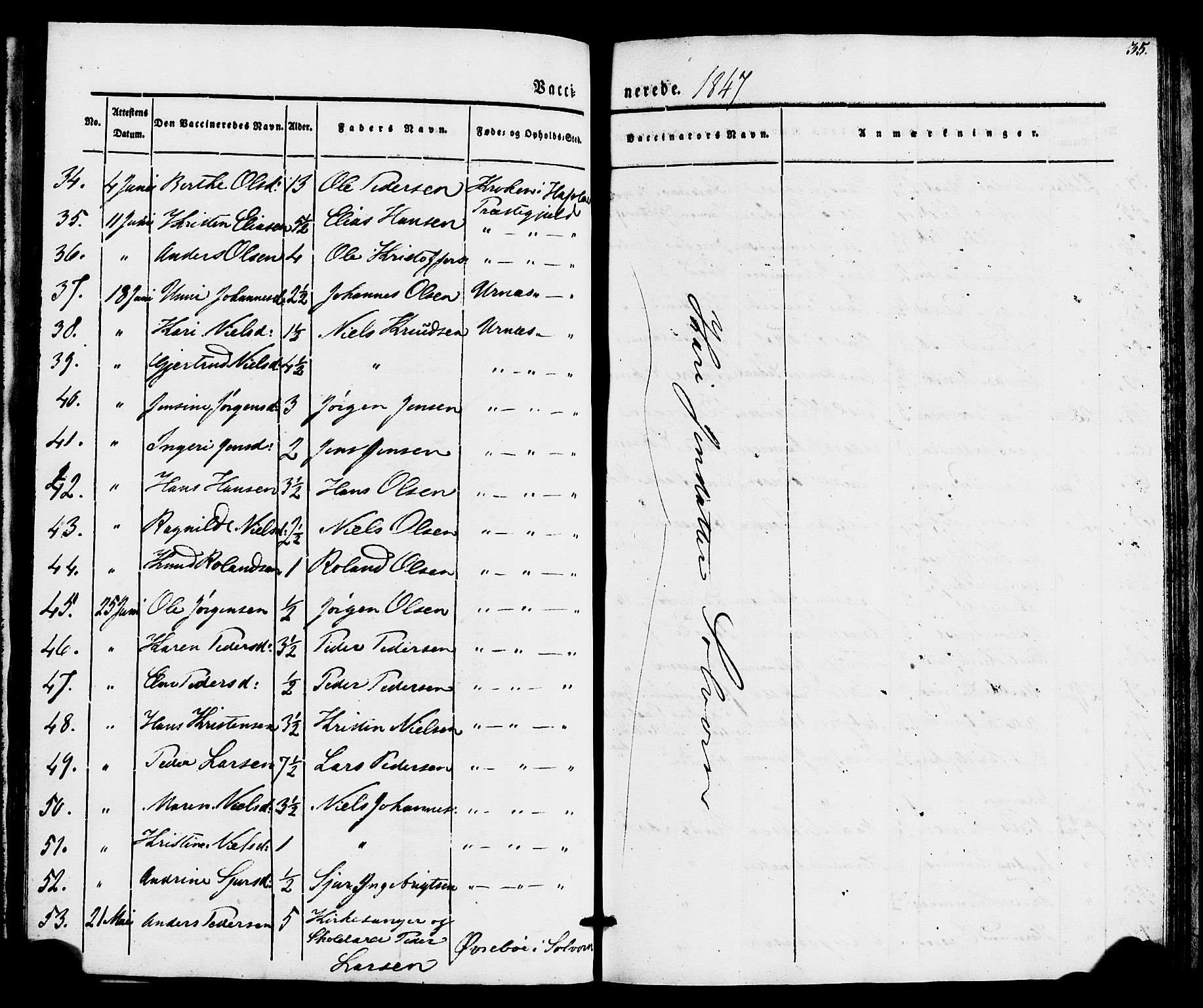 Hafslo sokneprestembete, SAB/A-80301/H/Haa/Haaa/L0016: Parish register (official) no. A 16, 1835-1860, p. 35