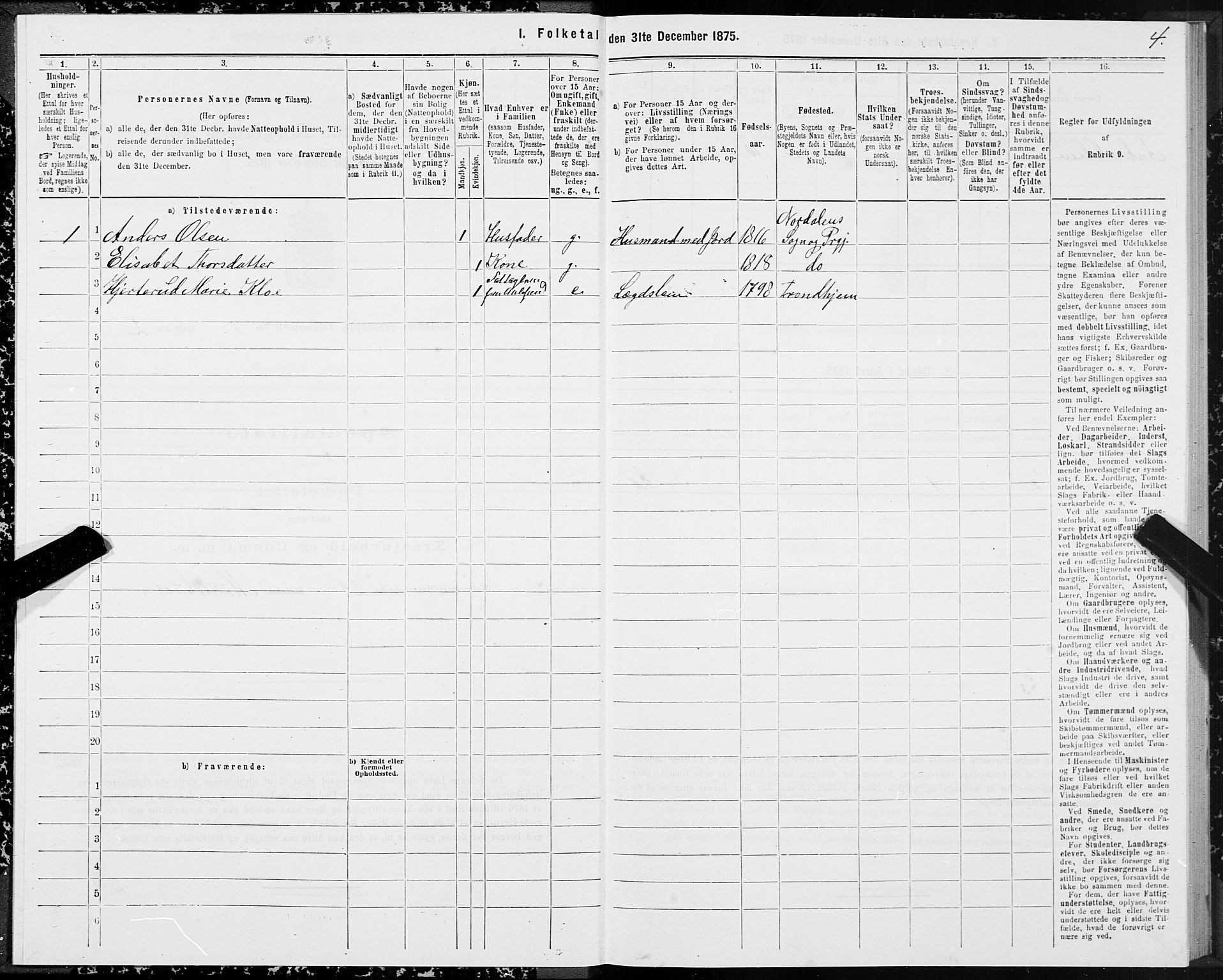 SAT, 1875 census for 1524P Norddal, 1875, p. 4004