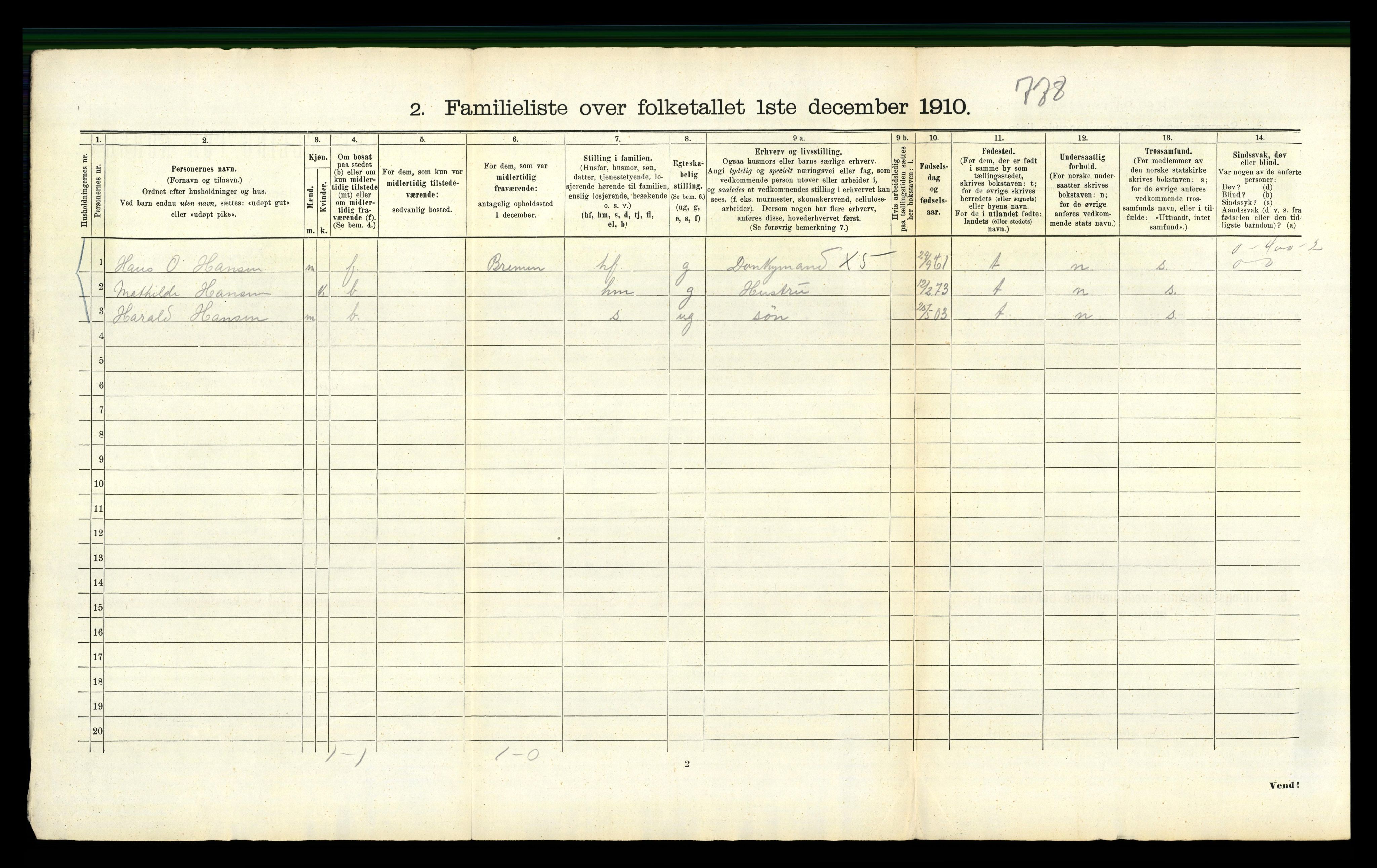 RA, 1910 census for Bergen, 1910, p. 44314