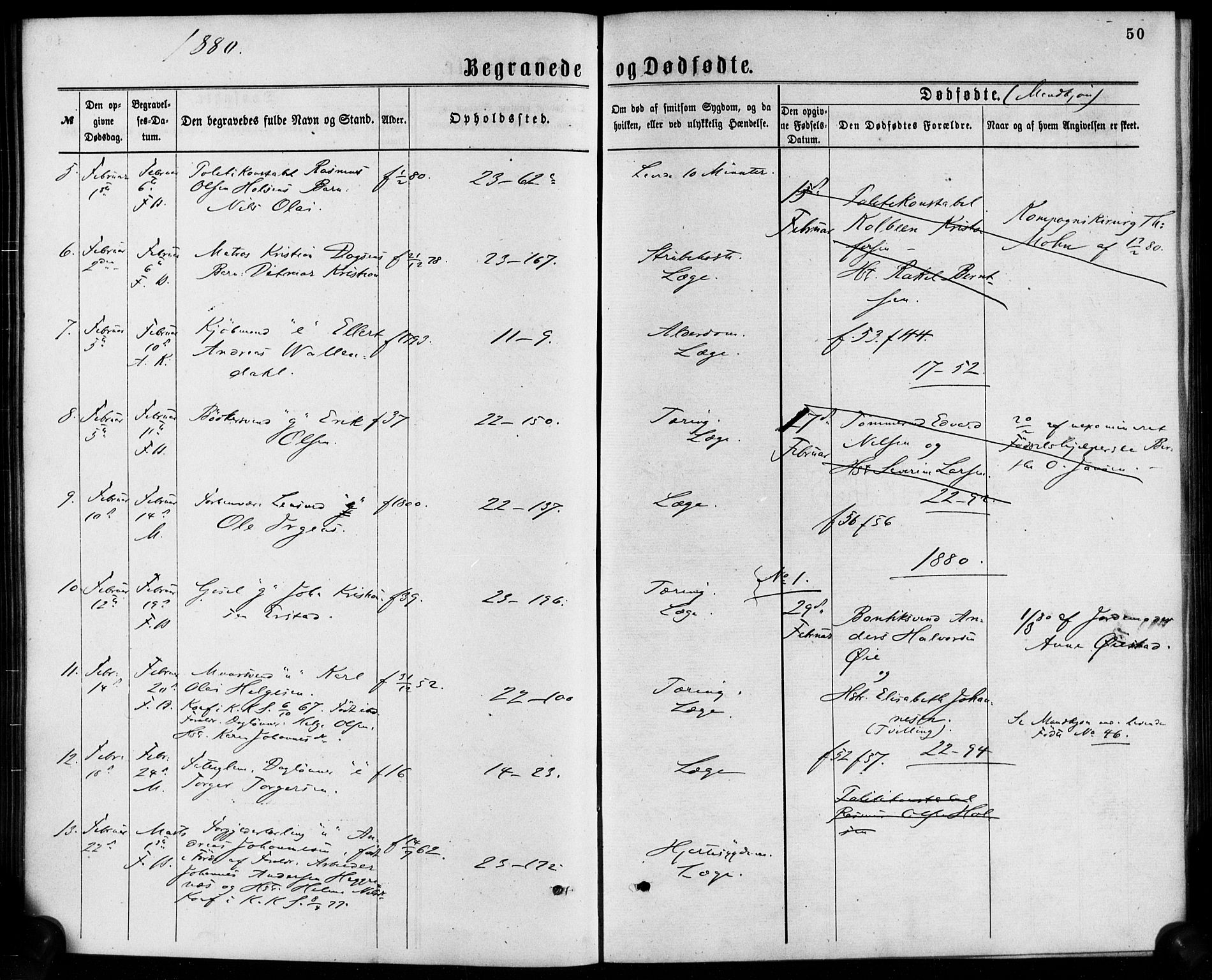 Korskirken sokneprestembete, SAB/A-76101/H/Haa/L0046: Parish register (official) no. E 4, 1875-1883, p. 50