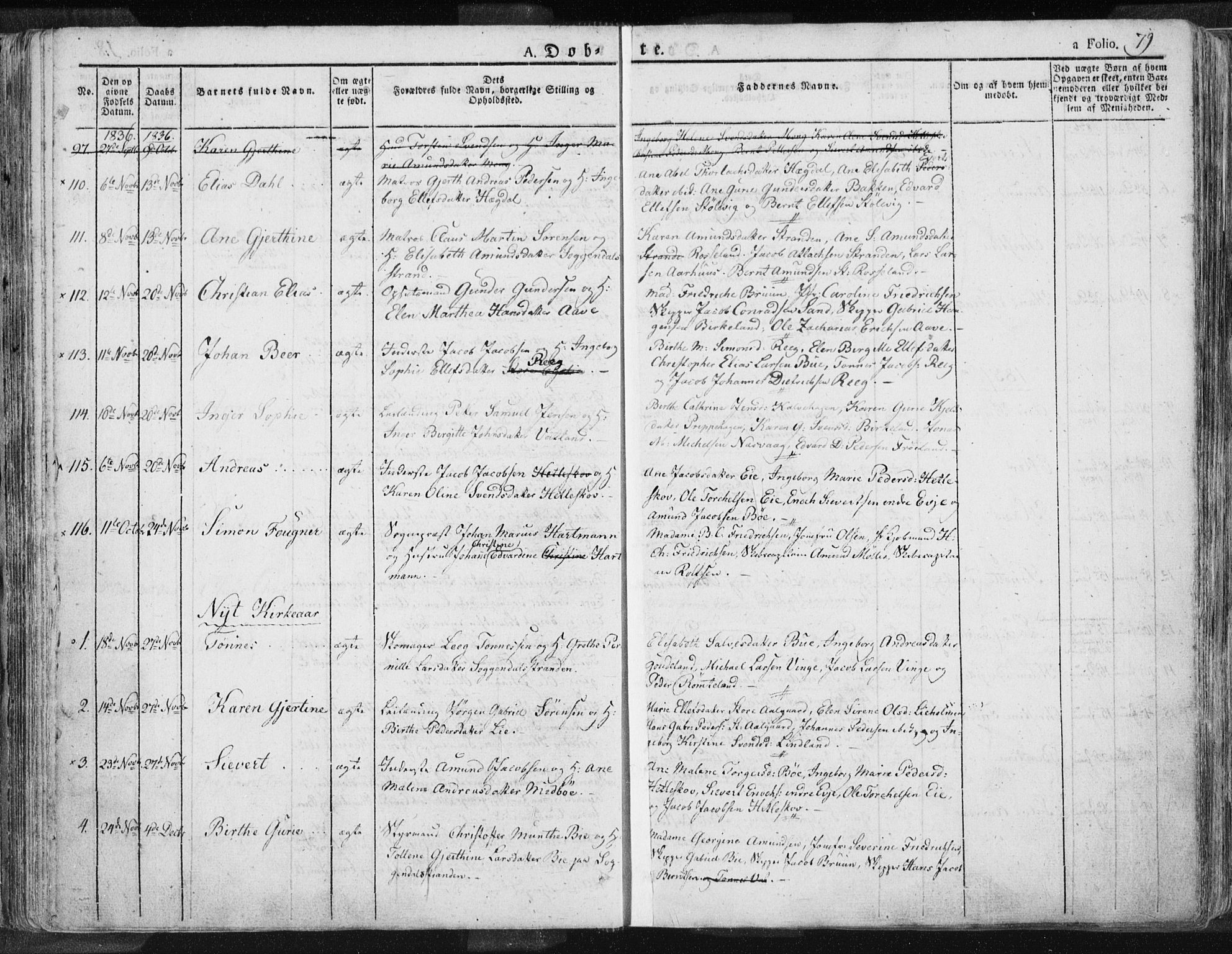 Sokndal sokneprestkontor, SAST/A-101808: Parish register (official) no. A 7.1, 1826-1842, p. 79